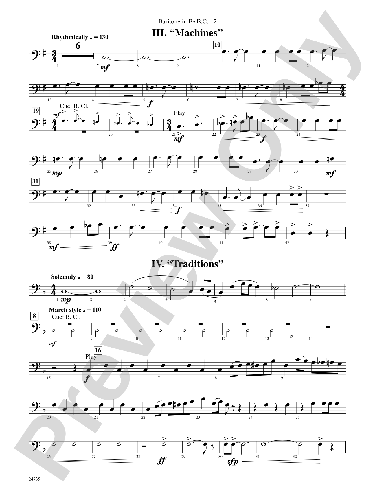 River Valley Legacy (I. River Echoes, II. Railroads, III. Machines, IV. Traditions): (wp) B-flat Baritone B.C.