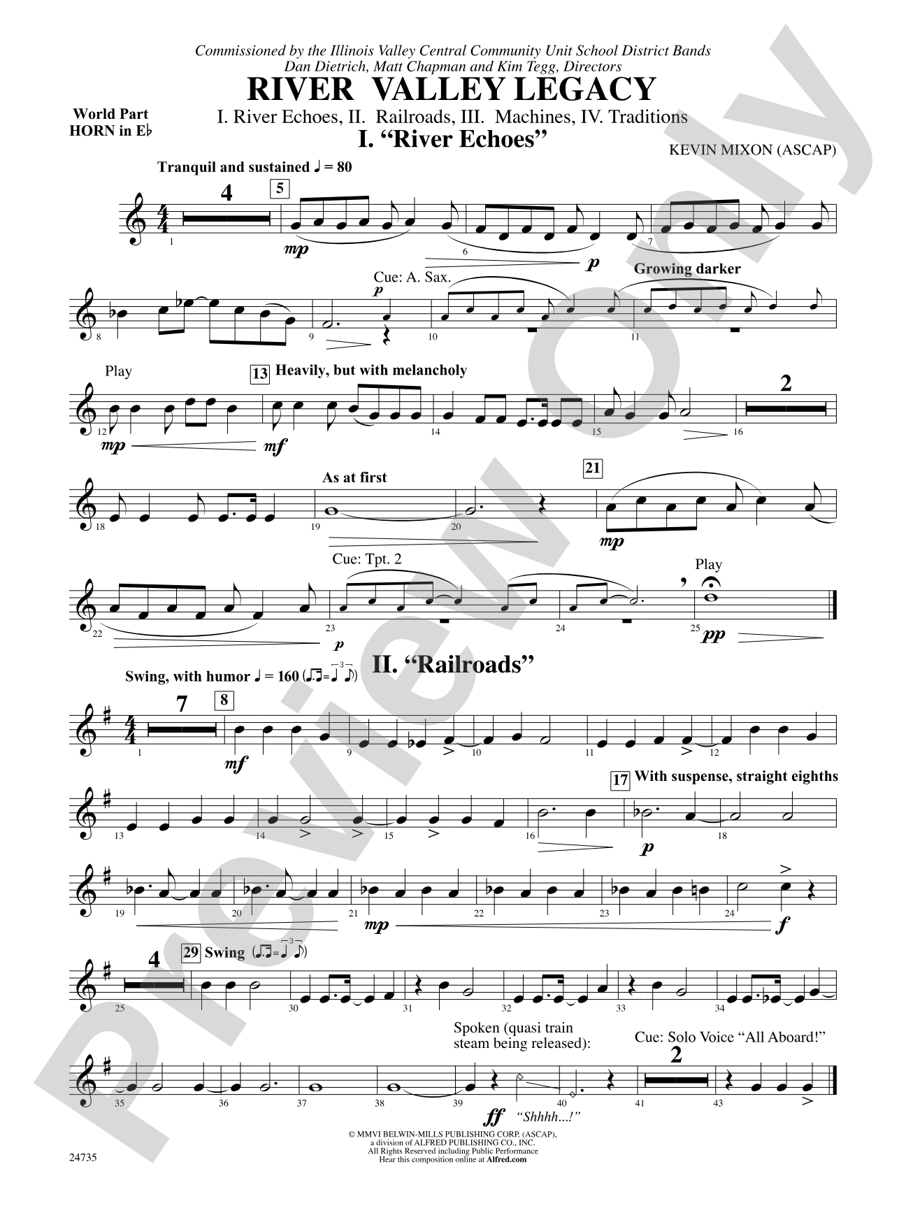 River Valley Legacy (I. River Echoes, II. Railroads, III. Machines, IV. Traditions): (wp) 1st Horn in E-flat