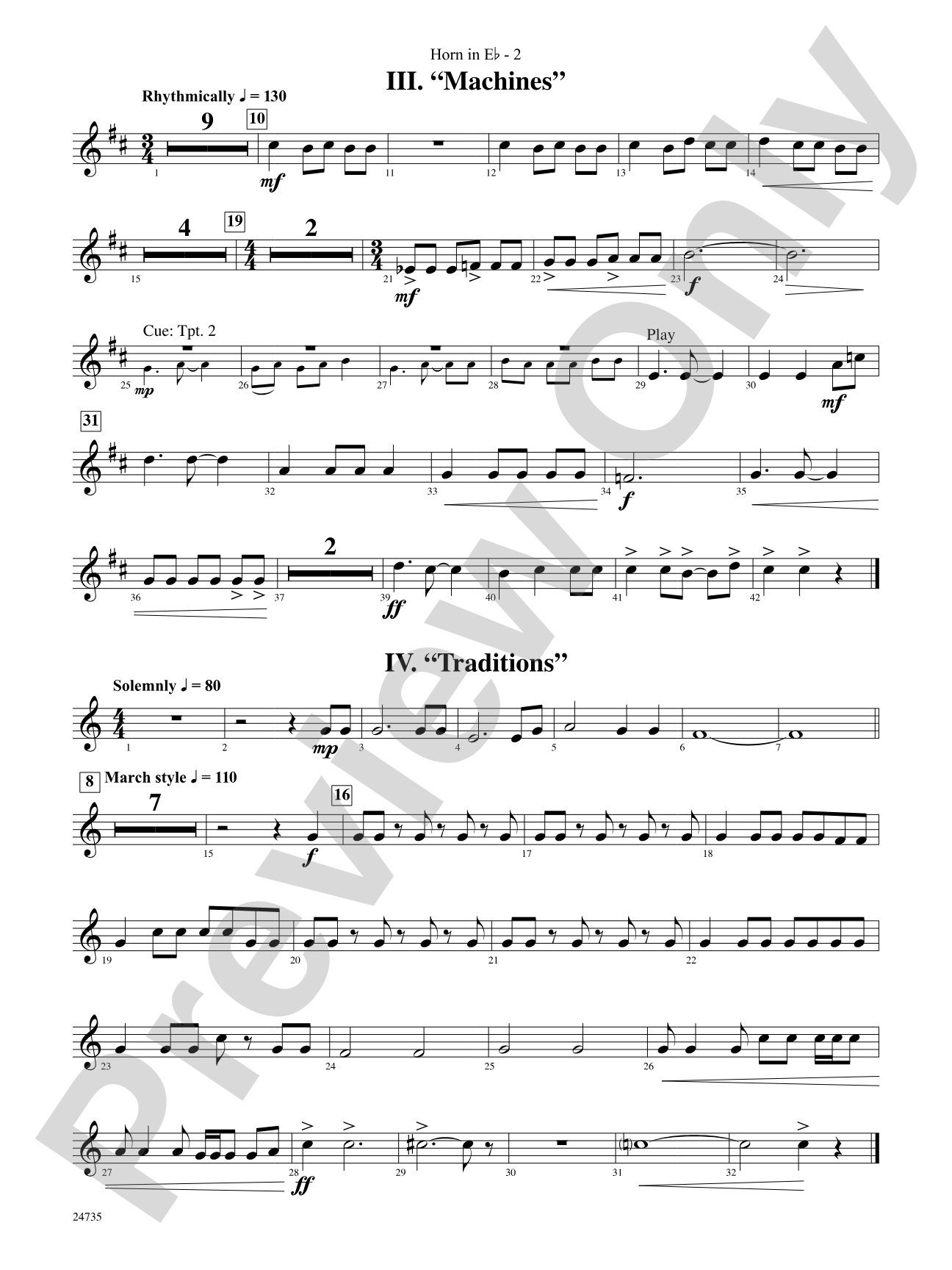 River Valley Legacy (I. River Echoes, II. Railroads, III. Machines, IV. Traditions): (wp) 1st Horn in E-flat