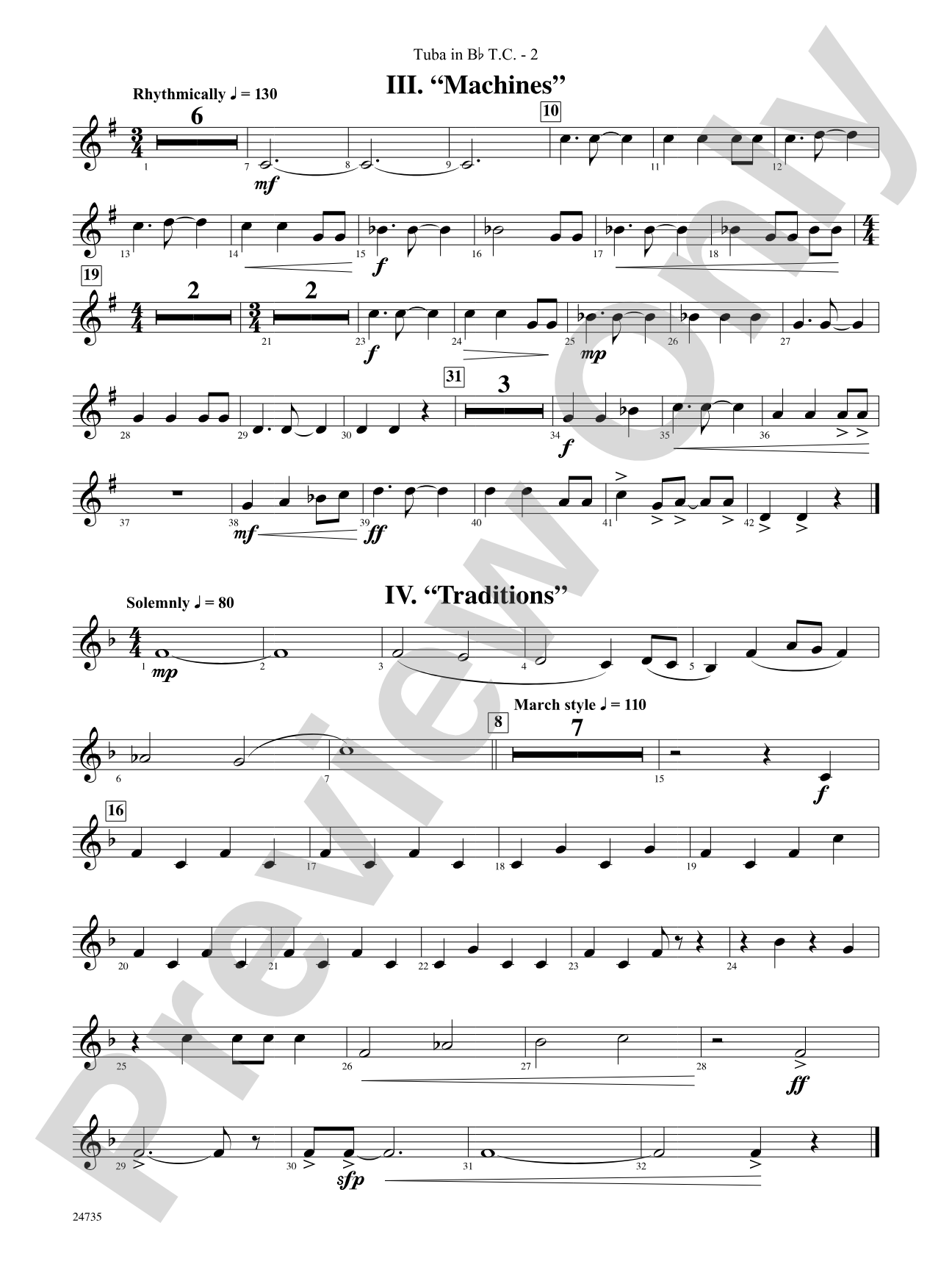 River Valley Legacy (I. River Echoes, II. Railroads, III. Machines, IV. Traditions): (wp) B-flat Tuba T.C.