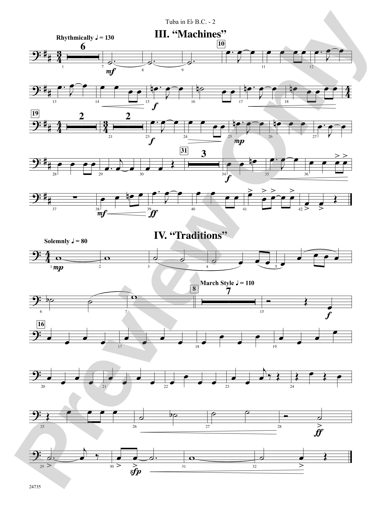 River Valley Legacy (I. River Echoes, II. Railroads, III. Machines, IV. Traditions): (wp) E-flat Tuba B.C.