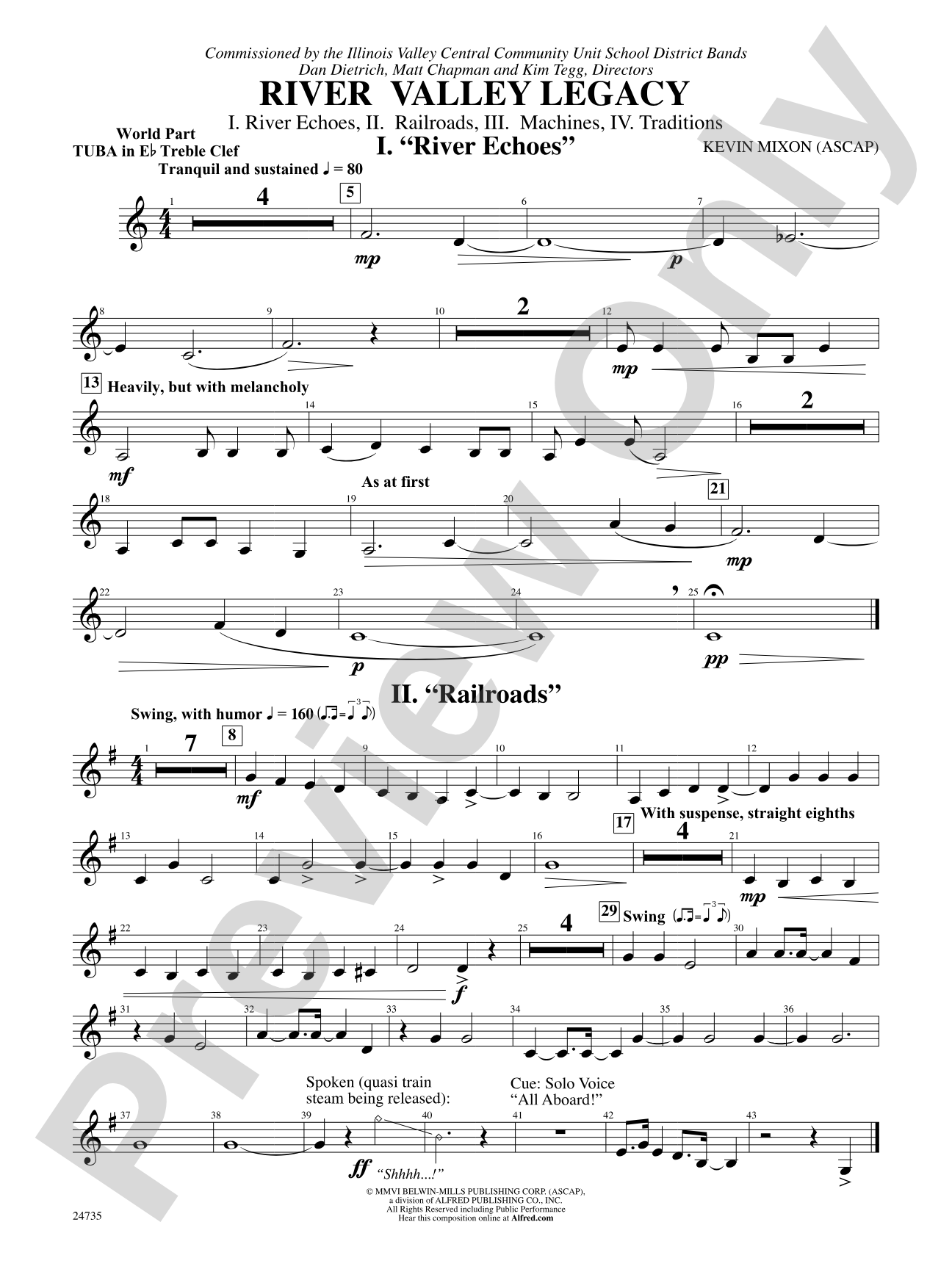 River Valley Legacy (I. River Echoes, II. Railroads, III. Machines, IV. Traditions): (wp) E-flat Tuba T.C.