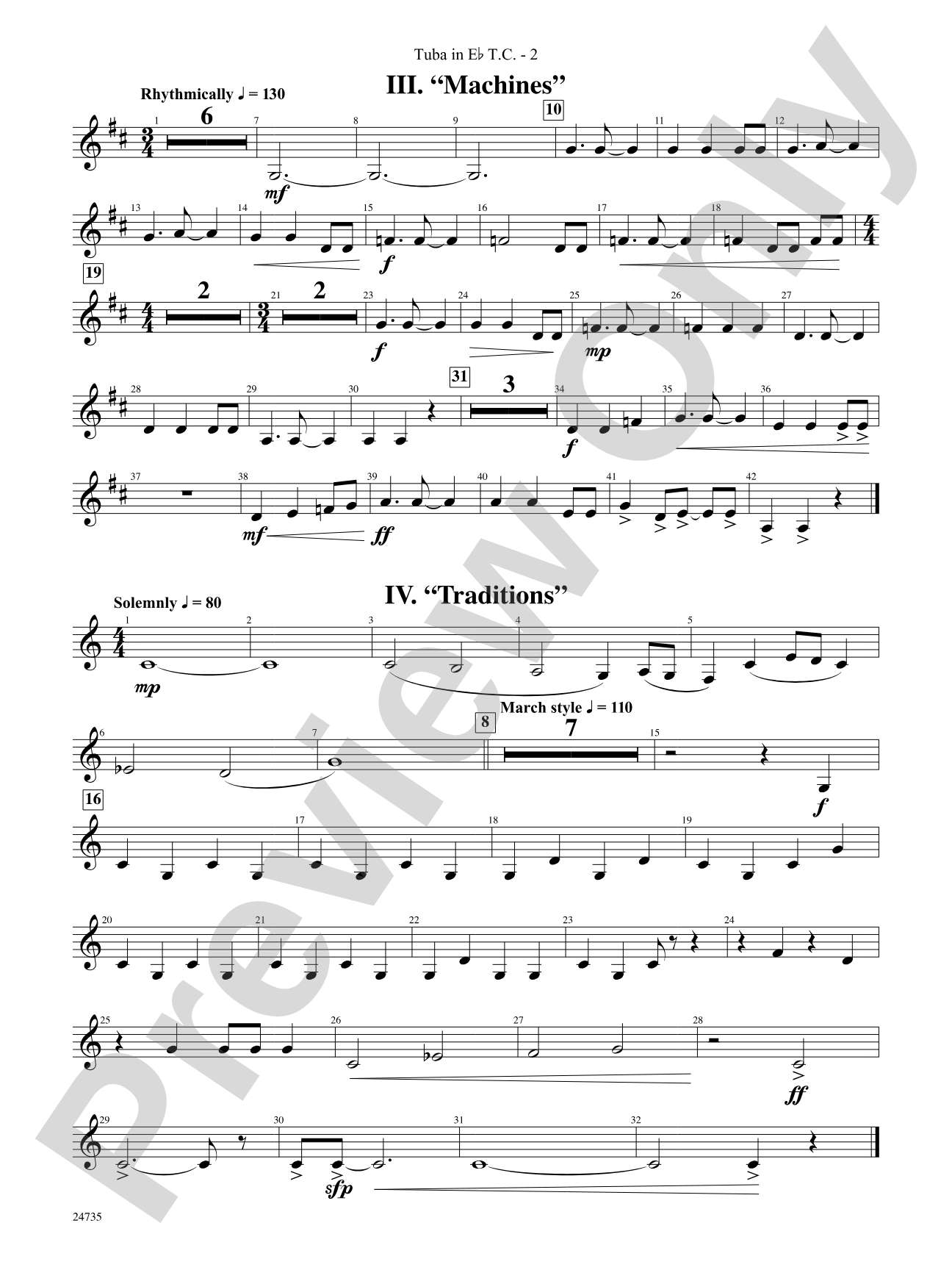 River Valley Legacy (I. River Echoes, II. Railroads, III. Machines, IV. Traditions): (wp) E-flat Tuba T.C.