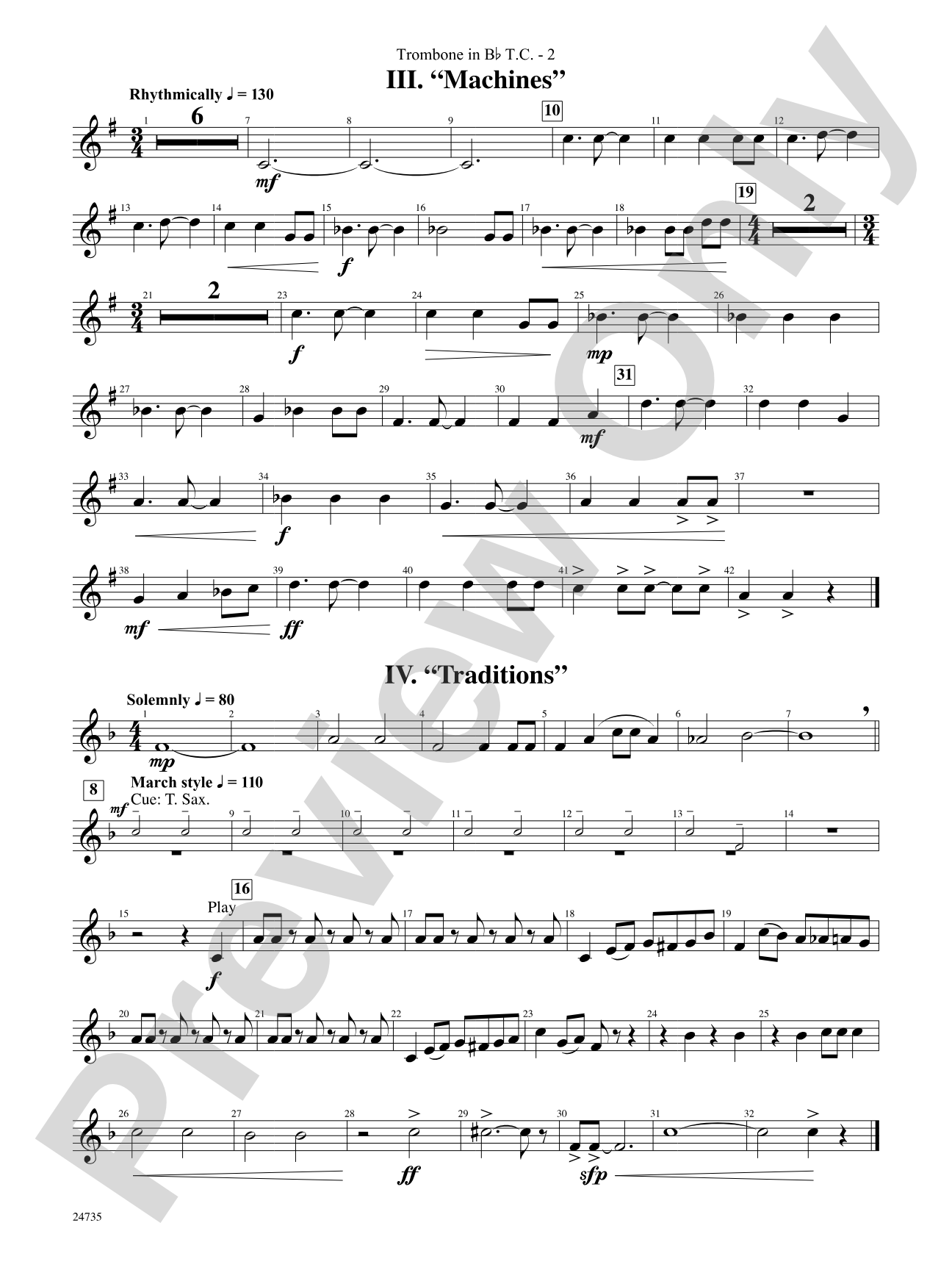 River Valley Legacy (I. River Echoes, II. Railroads, III. Machines, IV. Traditions): (wp) 1st B-flat Trombone T.C.