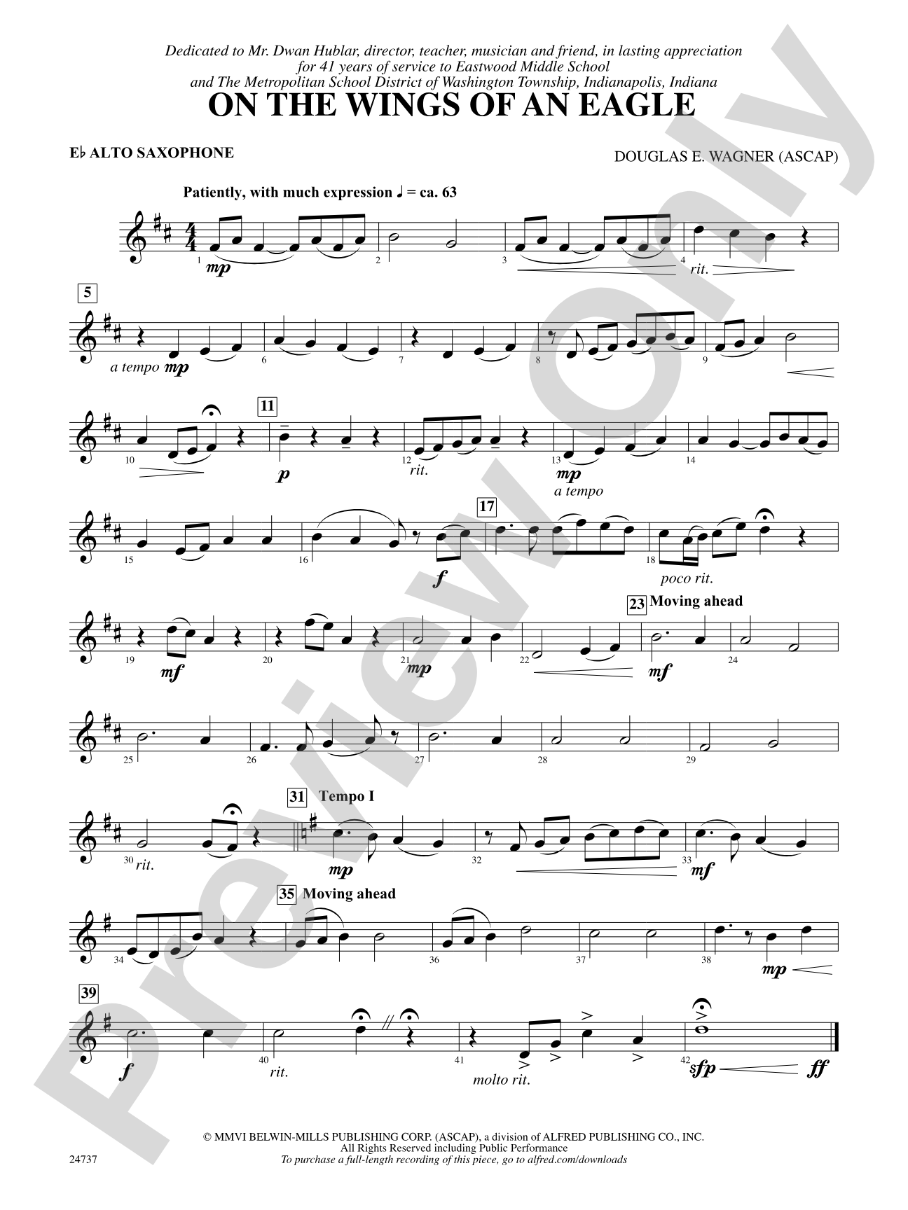 On the Wings of an Eagle: E-flat Alto Saxophone