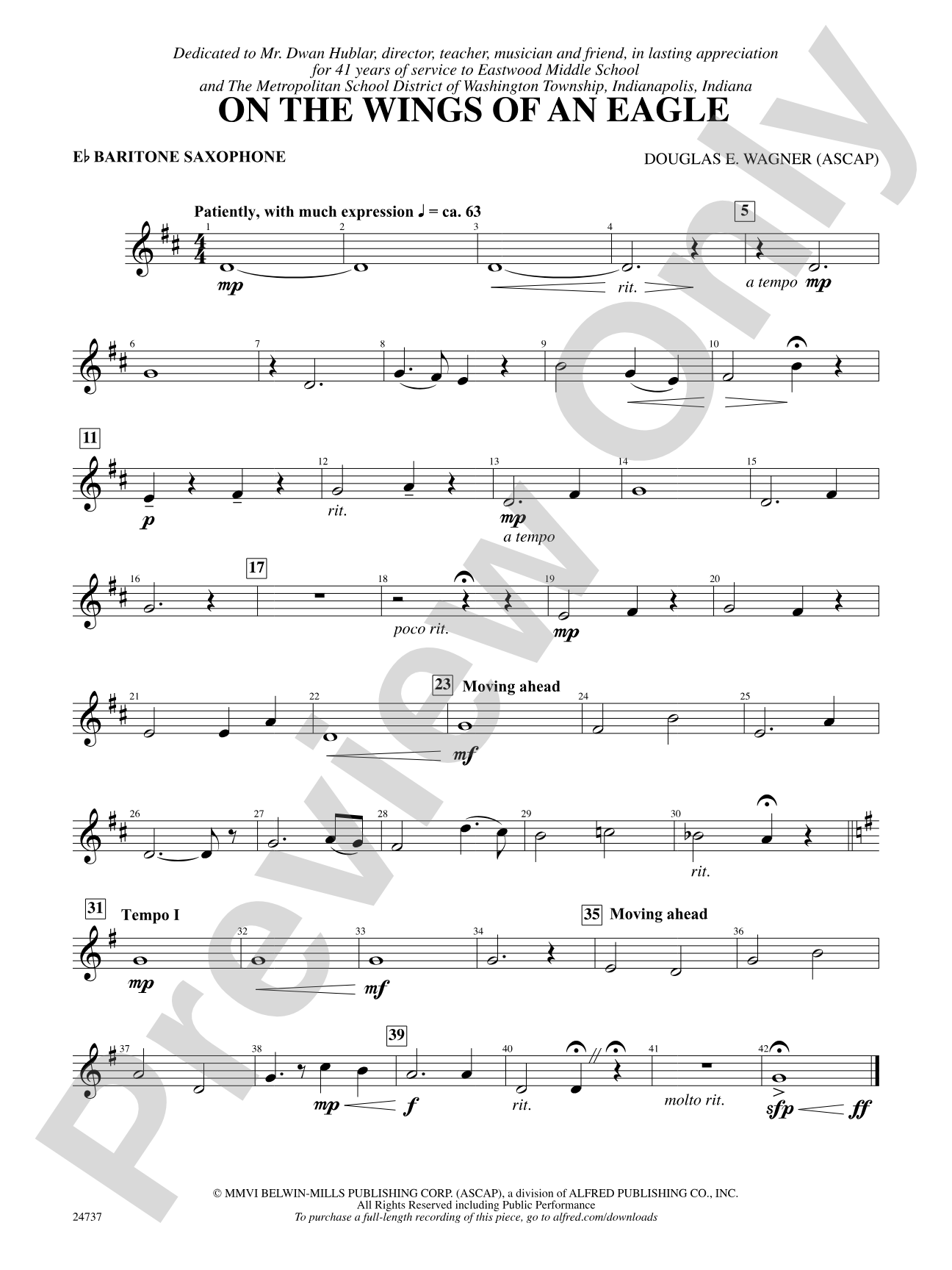 On the Wings of an Eagle: E-flat Baritone Saxophone