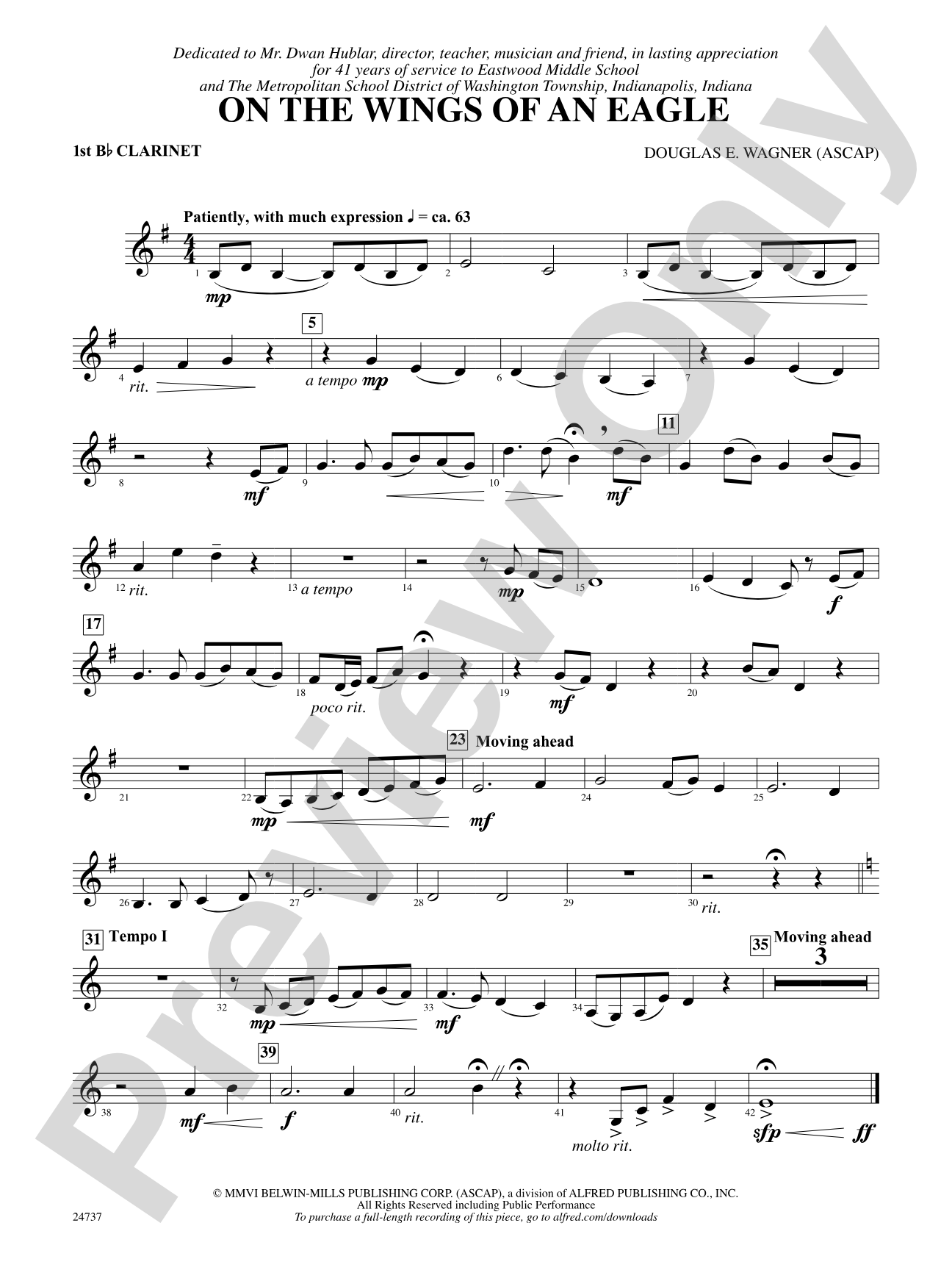 On the Wings of an Eagle: 1st B-flat Clarinet