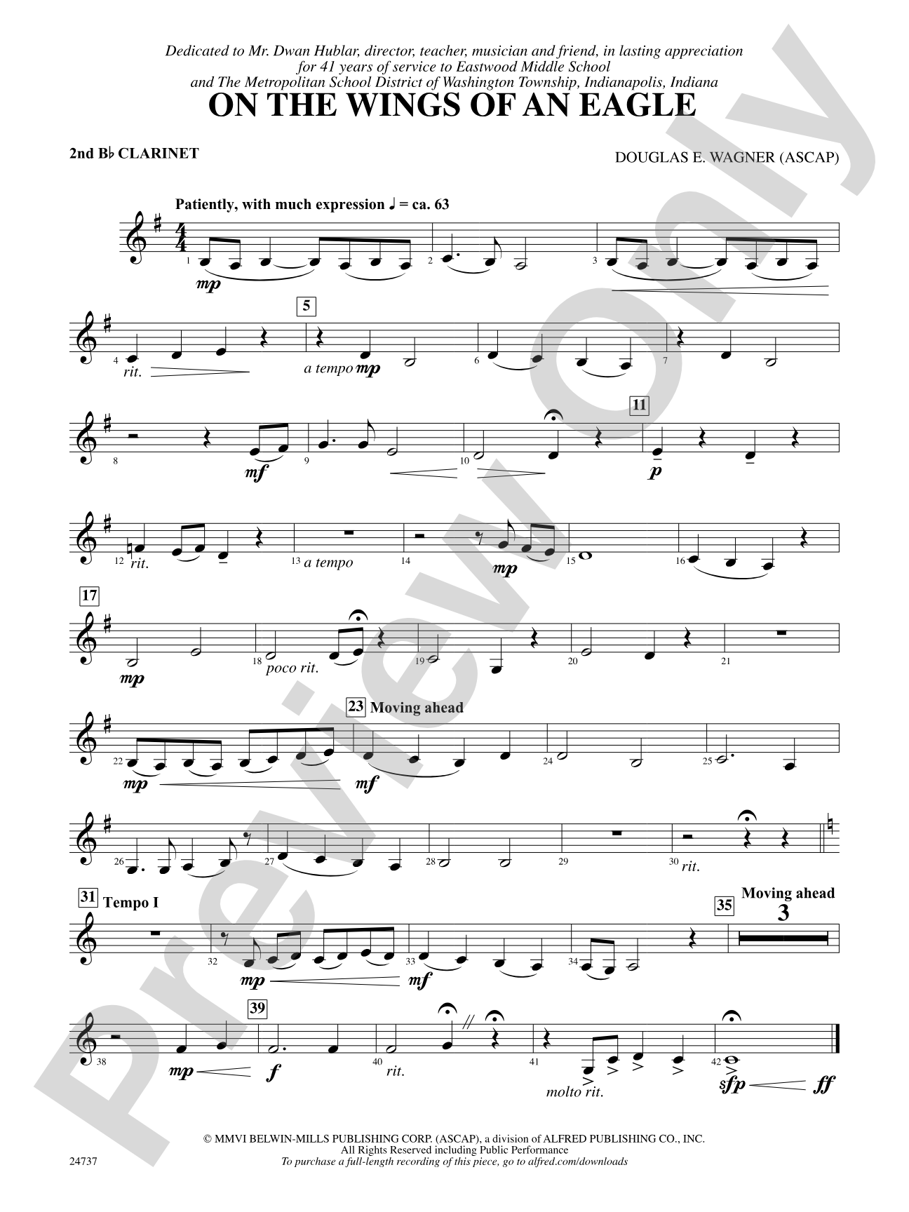 On the Wings of an Eagle: 2nd B-flat Clarinet