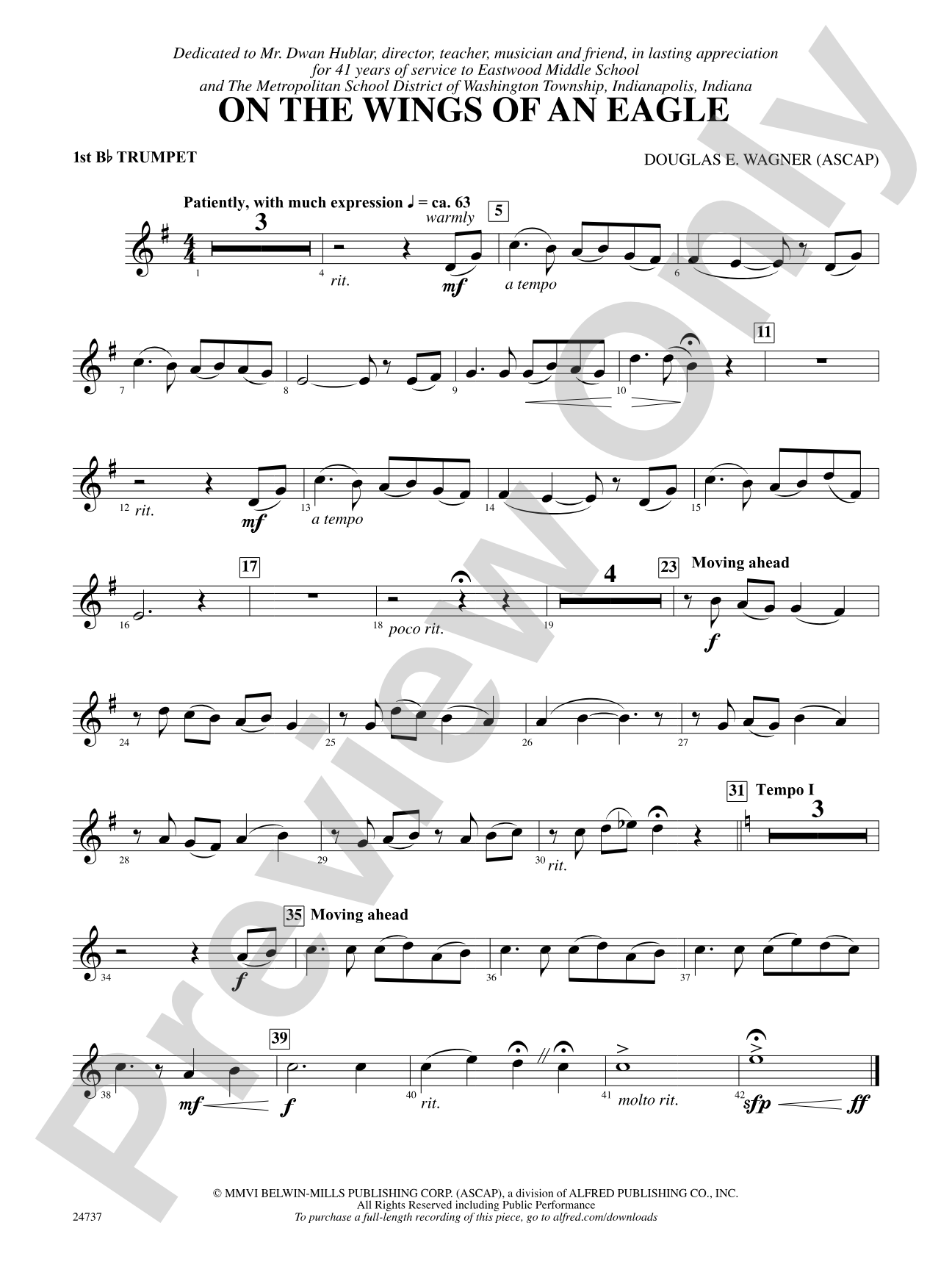 On the Wings of an Eagle: 1st B-flat Trumpet
