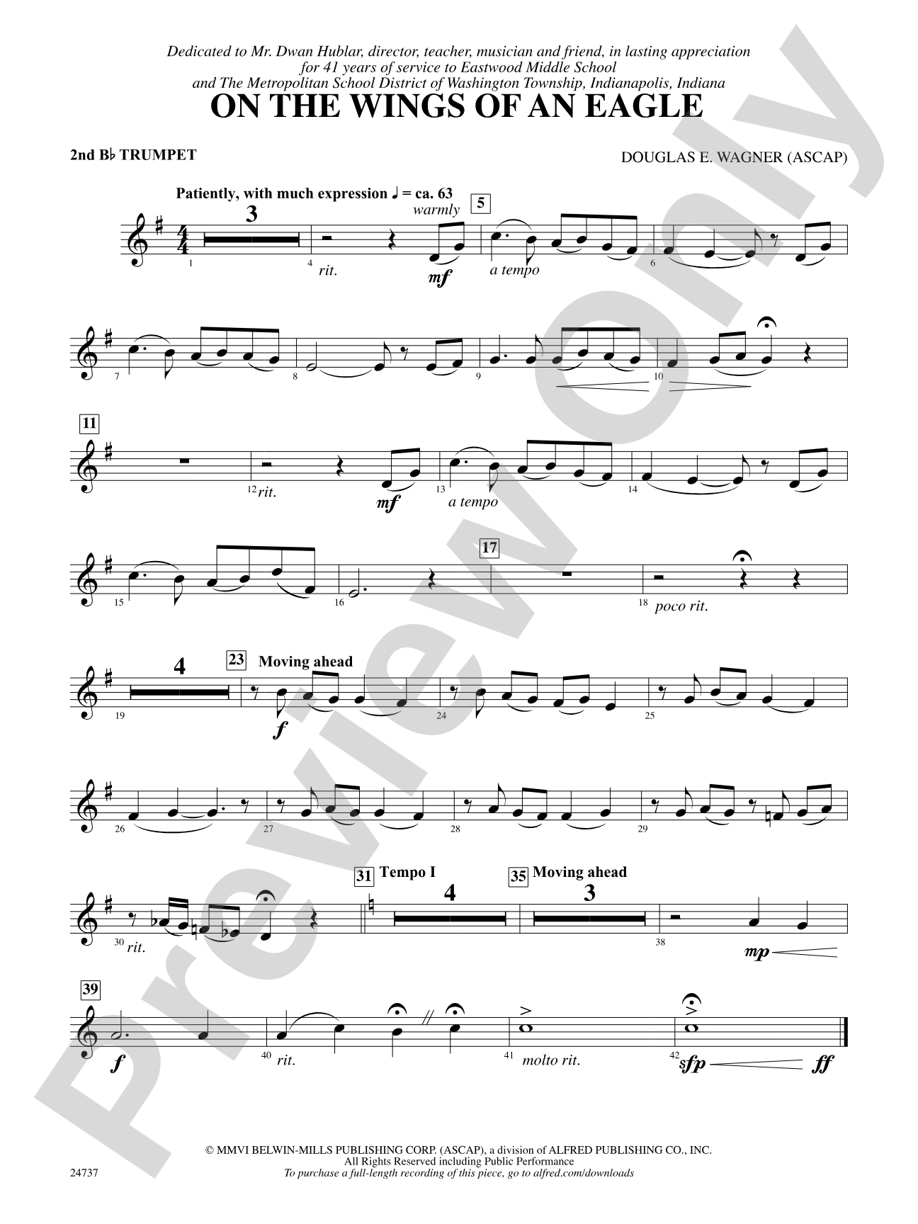 On the Wings of an Eagle: 2nd B-flat Trumpet