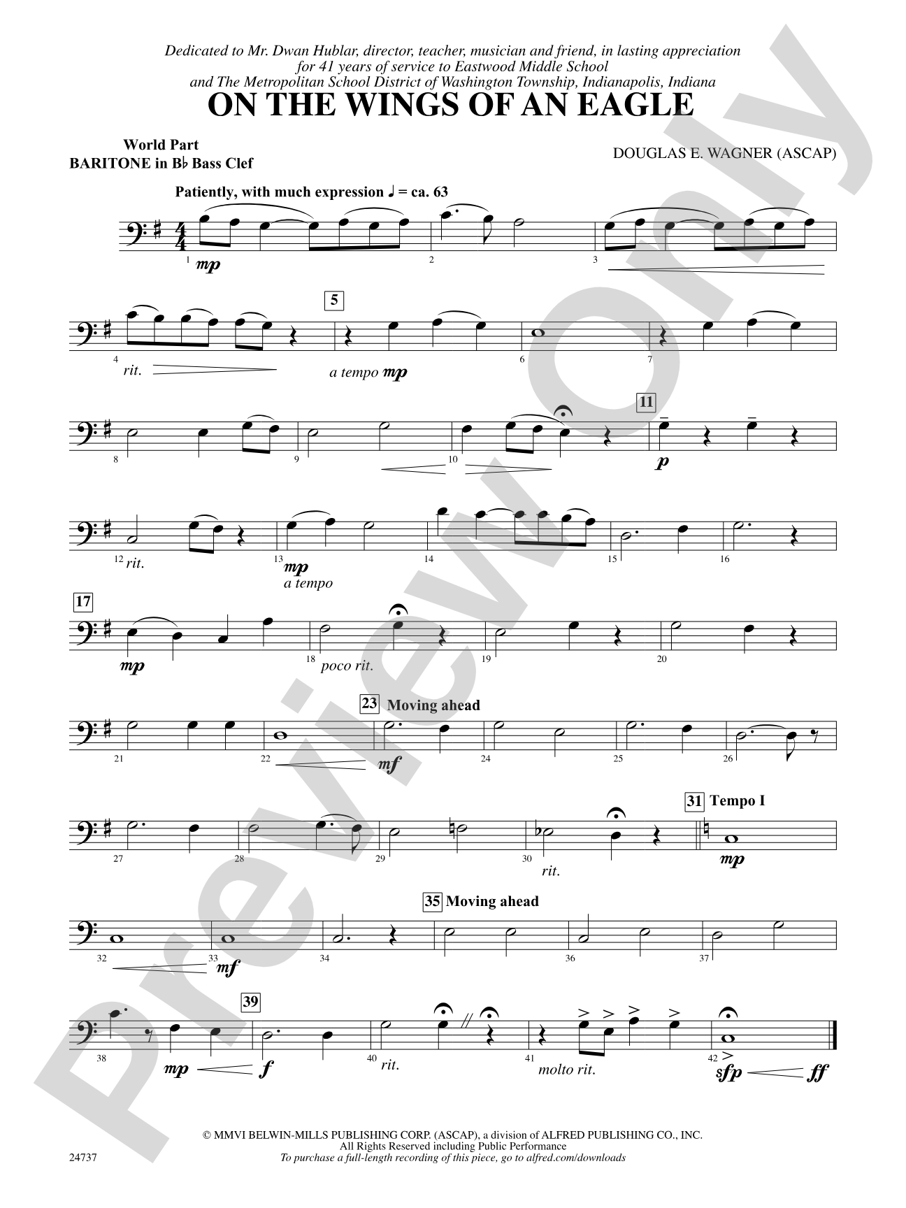 On the Wings of an Eagle: (wp) B-flat Baritone B.C.