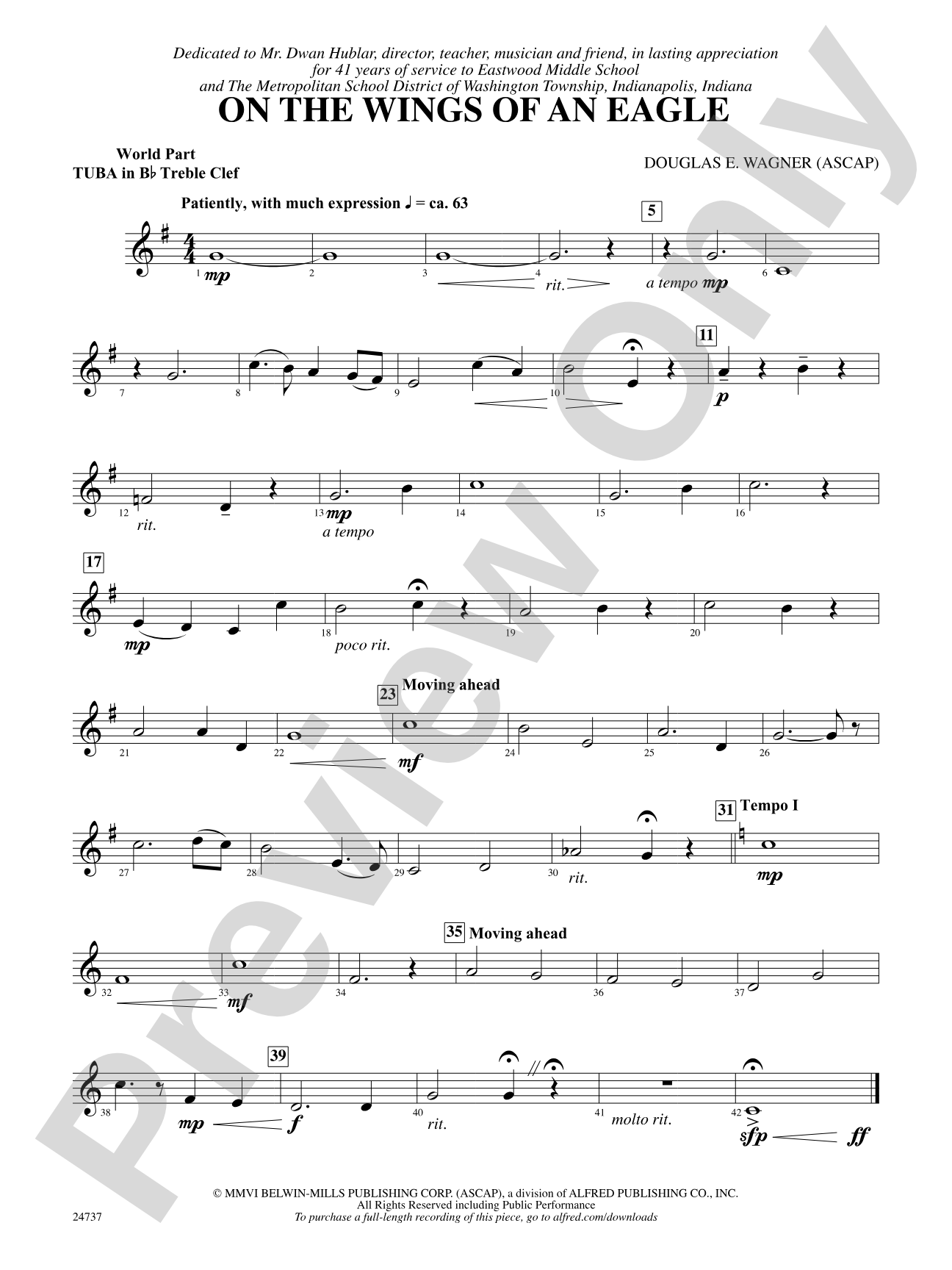 On the Wings of an Eagle: (wp) B-flat Tuba T.C.