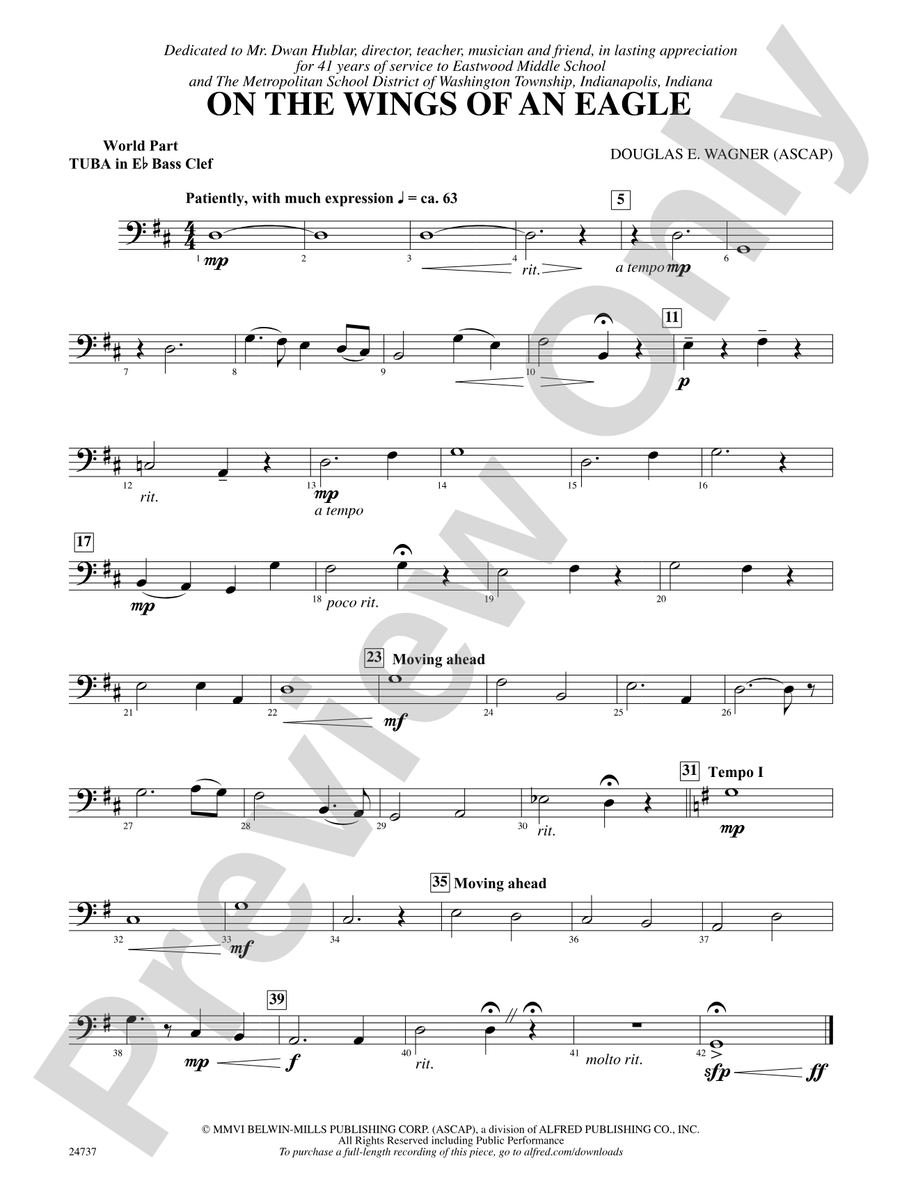 On the Wings of an Eagle: (wp) E-flat Tuba B.C.
