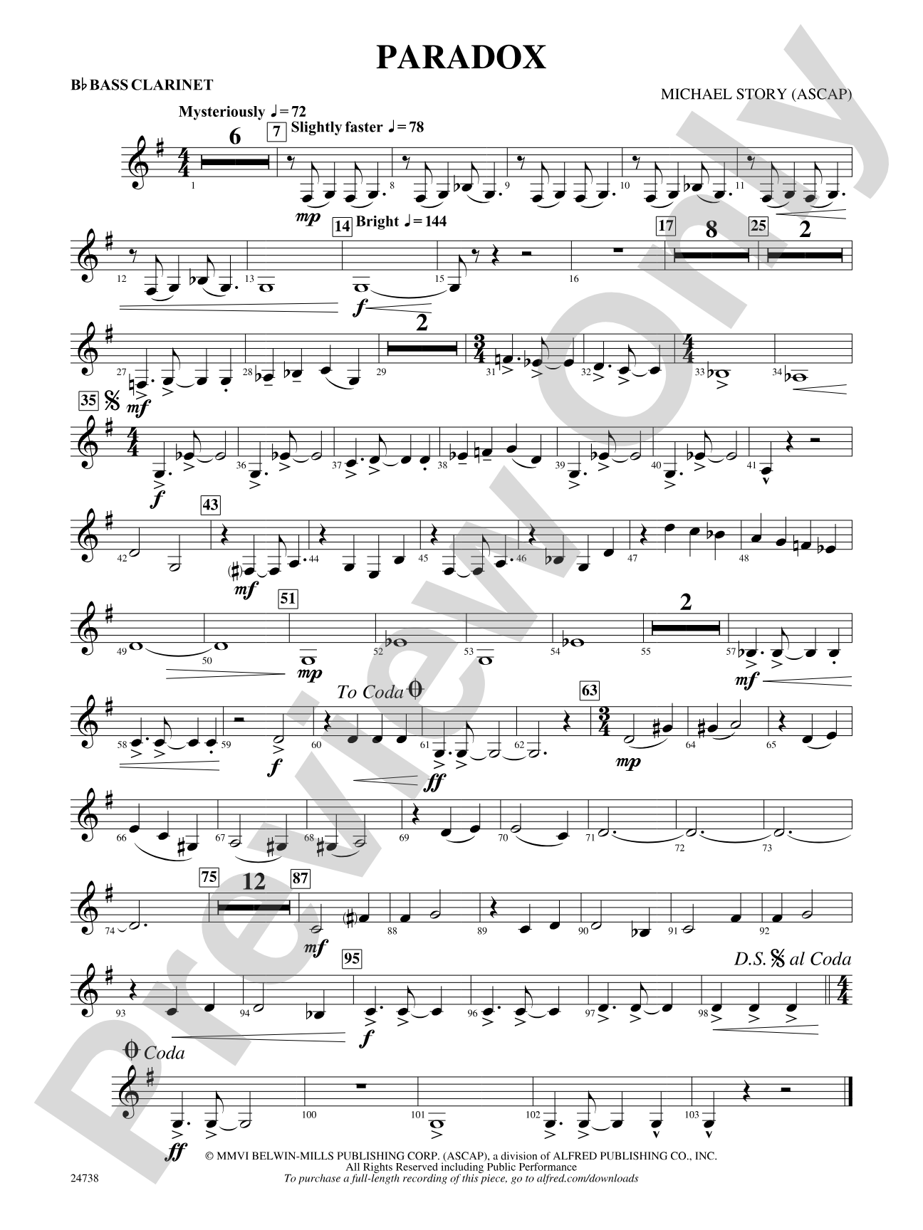 Paradox: B-flat Bass Clarinet