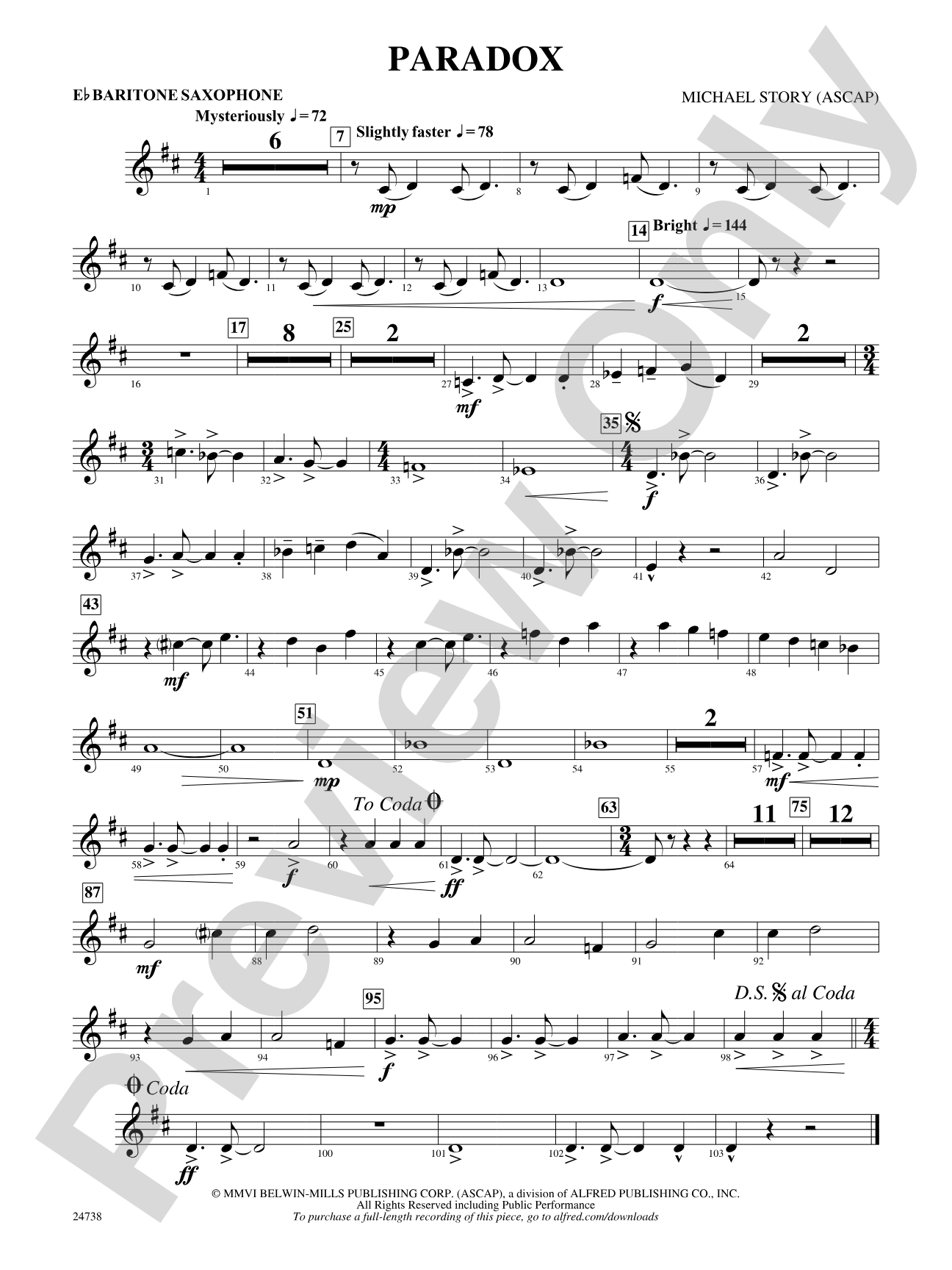 Paradox: E-flat Baritone Saxophone