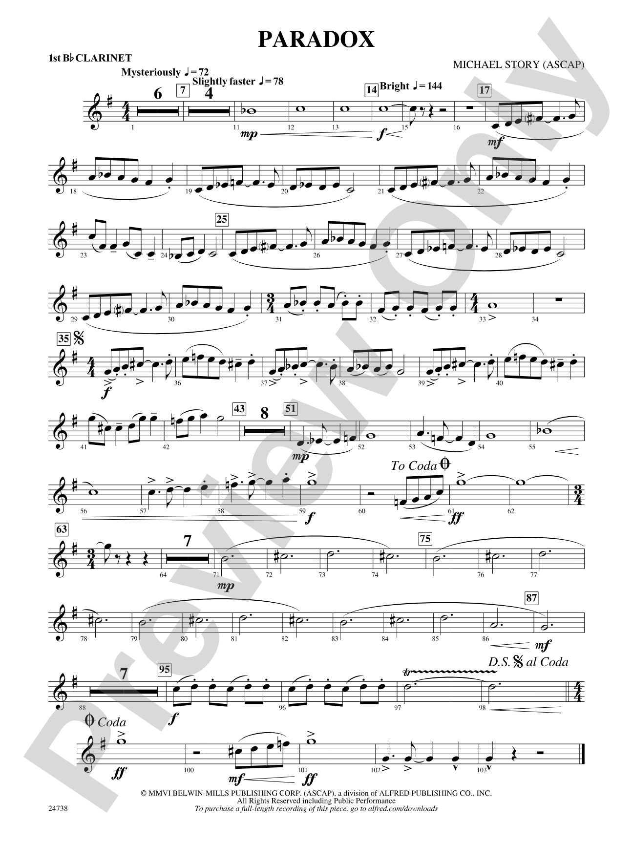 Paradox: 1st B-flat Clarinet