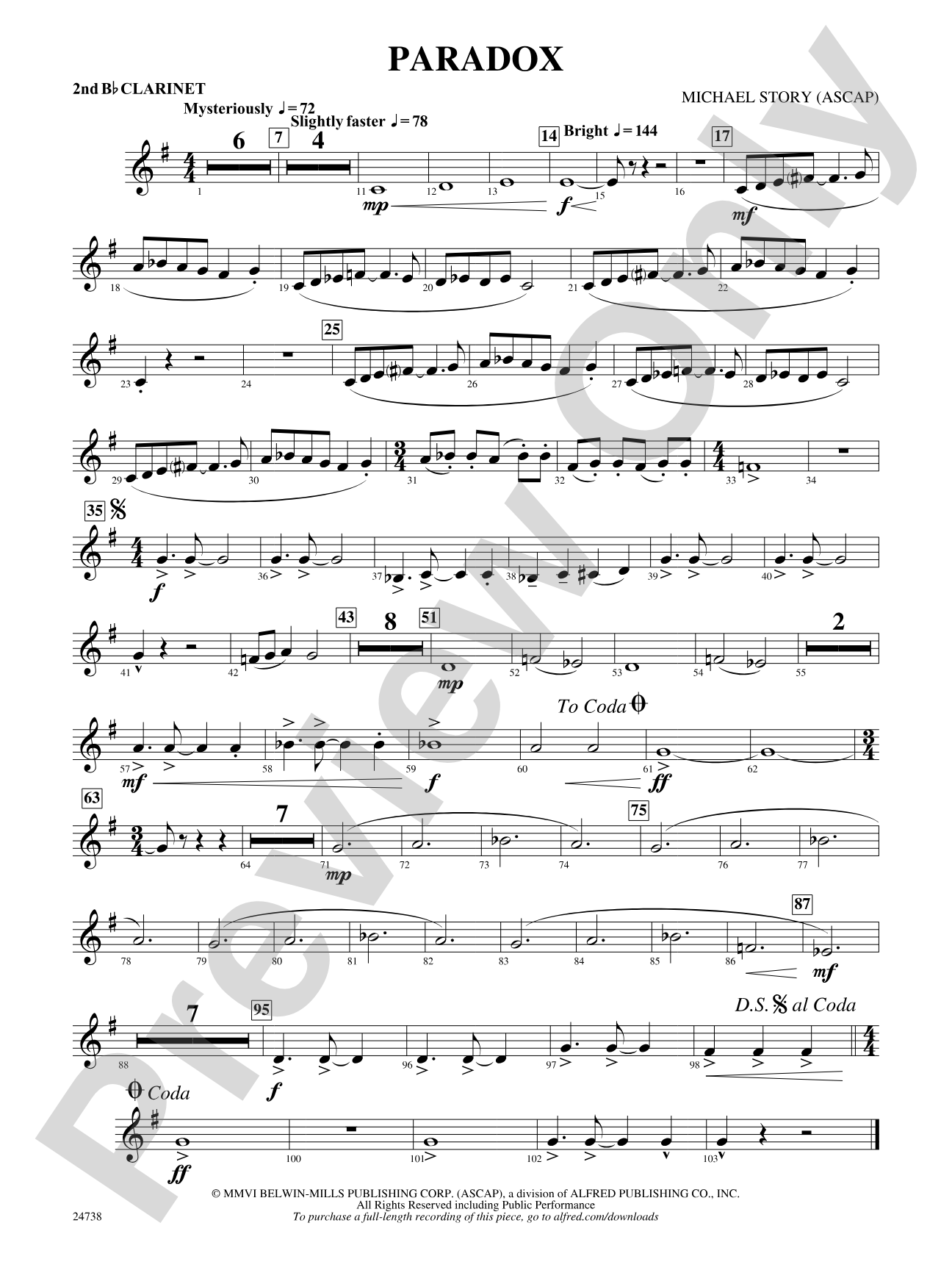 Paradox: 2nd B-flat Clarinet