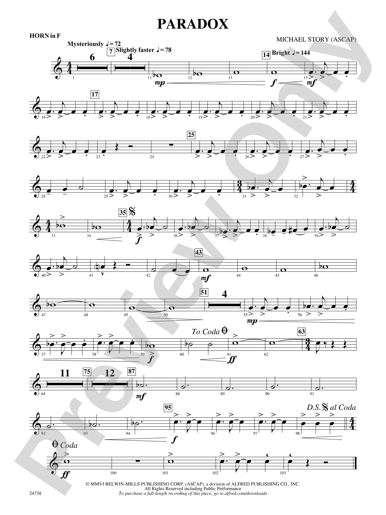 Paradox: 1st F Horn
