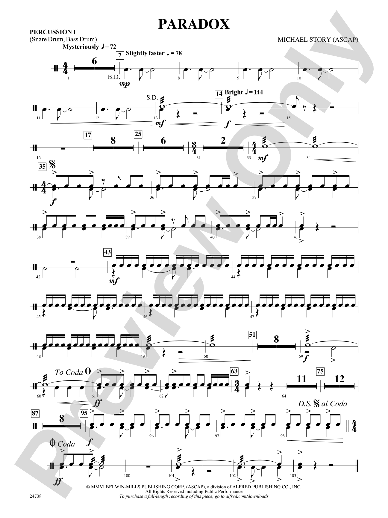 Paradox: 1st Percussion
