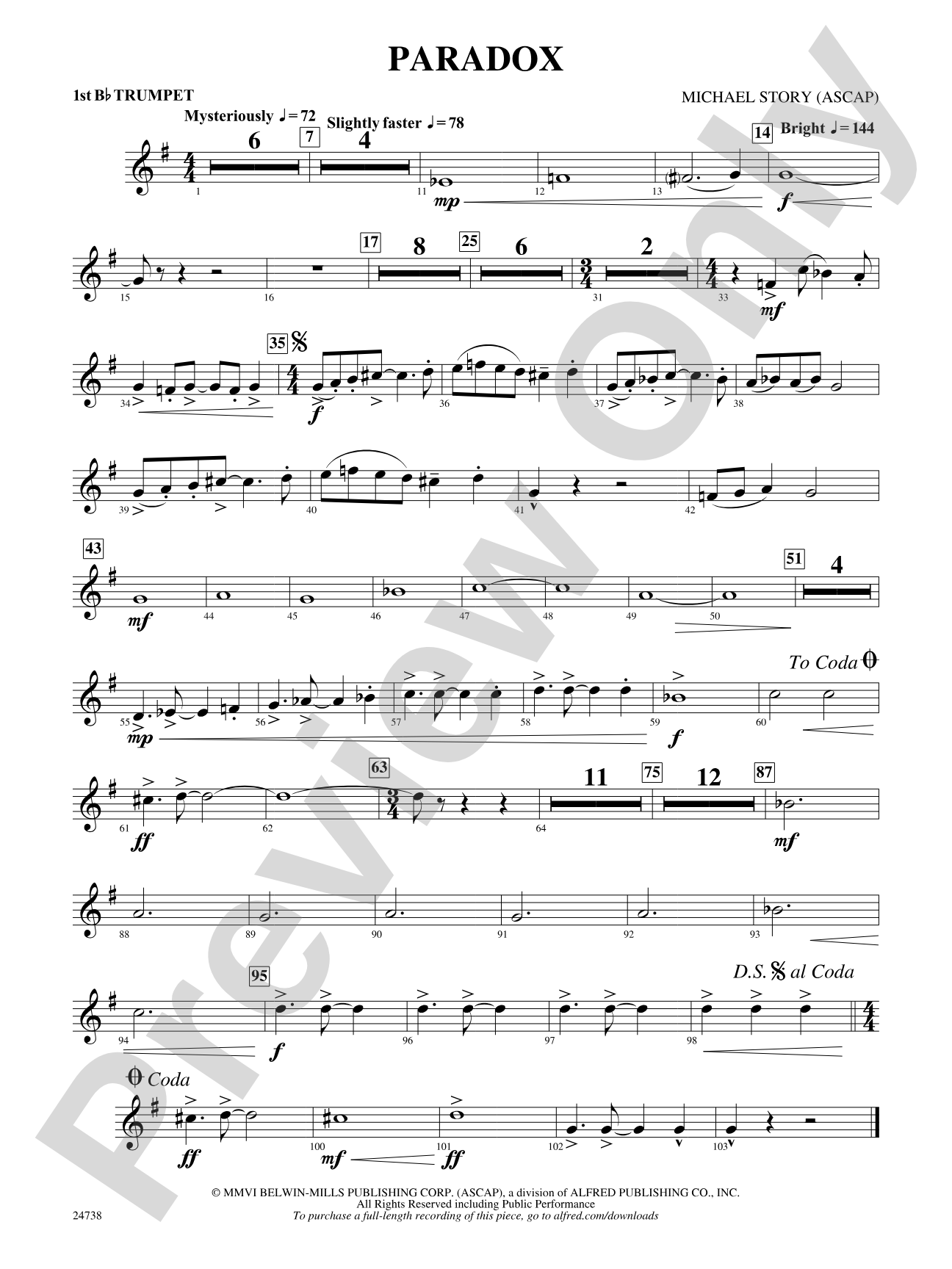 Paradox: 1st B-flat Trumpet