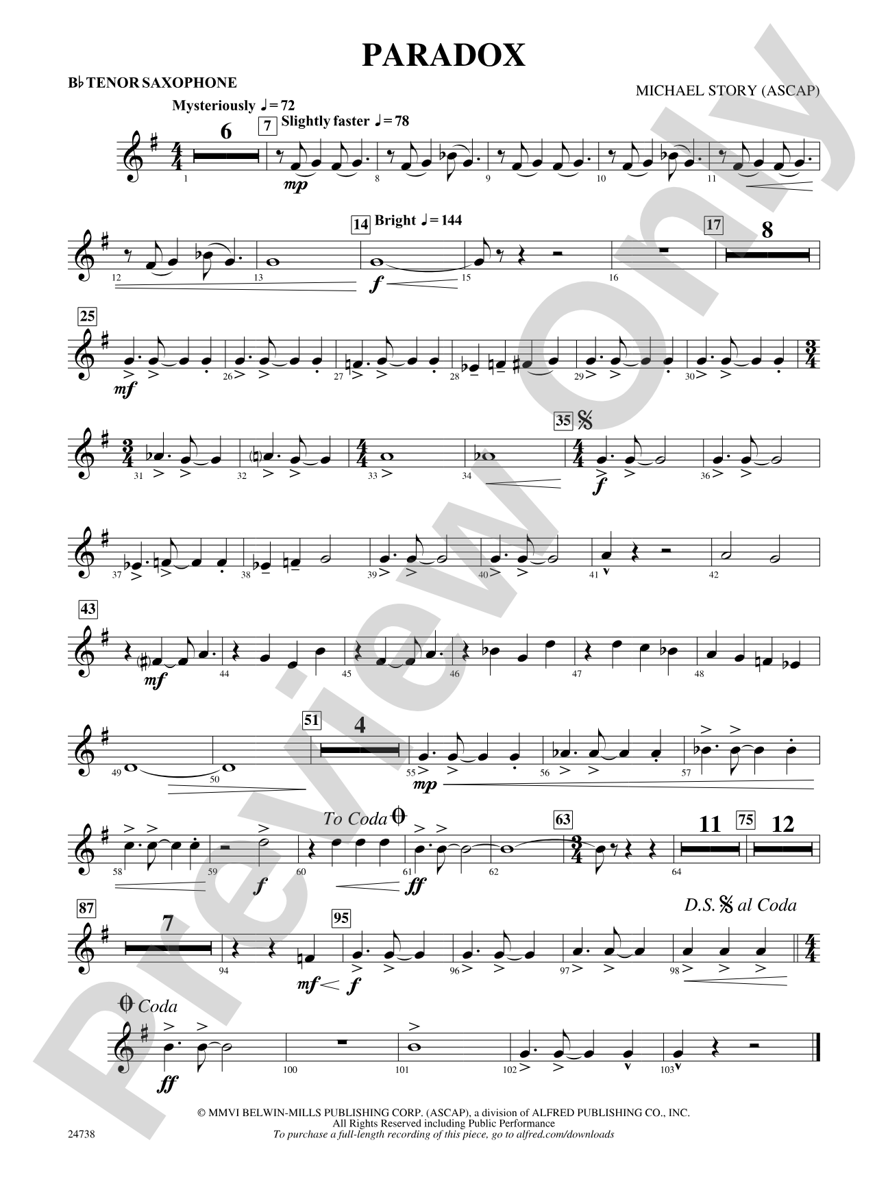 Paradox: B-flat Tenor Saxophone