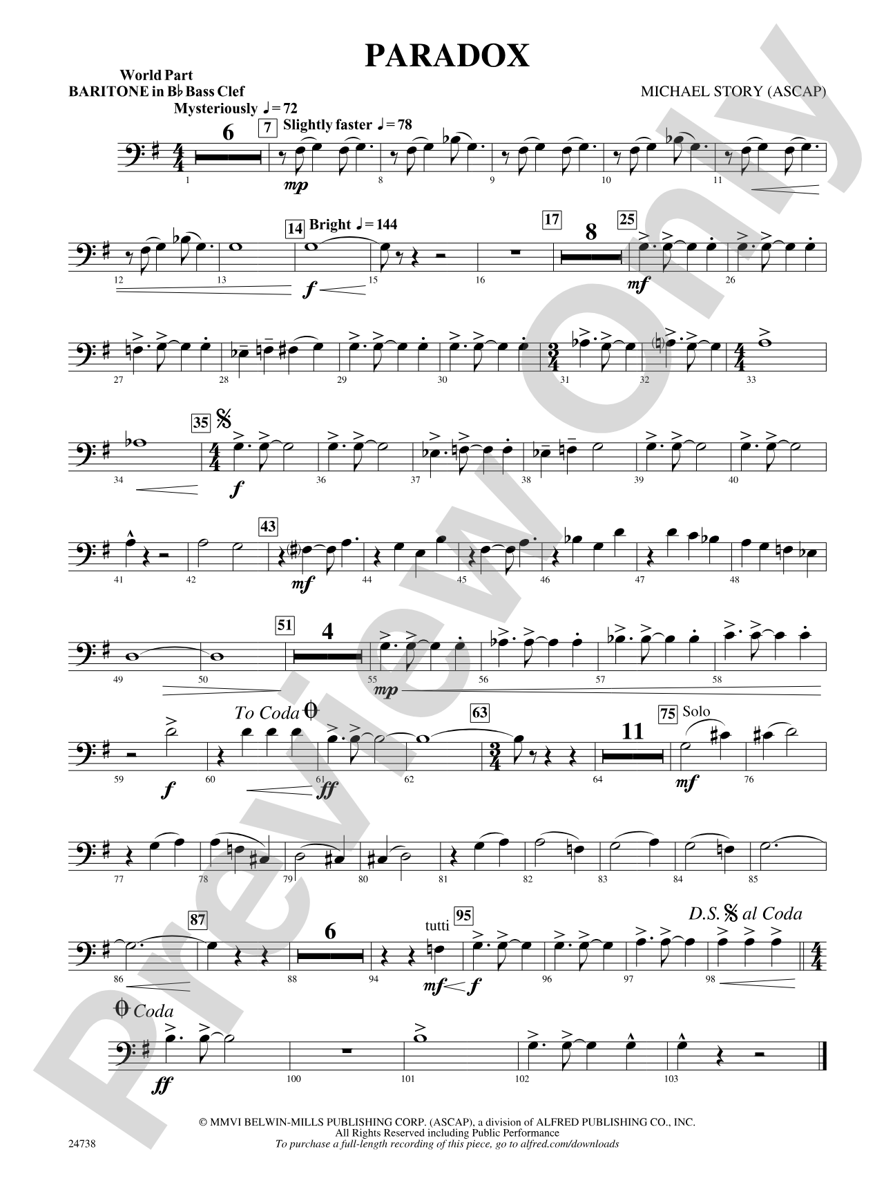 Paradox: (wp) B-flat Baritone B.C.