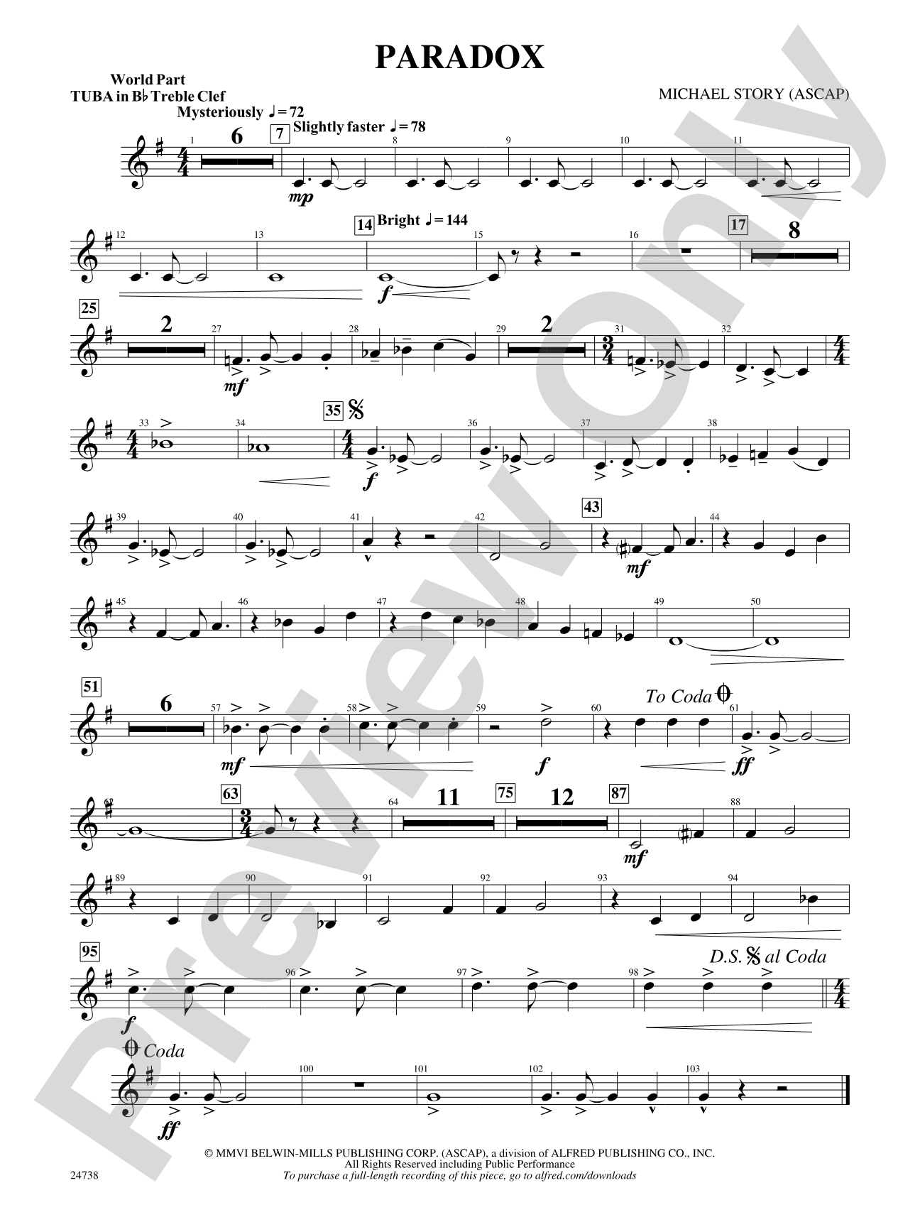 Paradox: (wp) B-flat Tuba T.C.