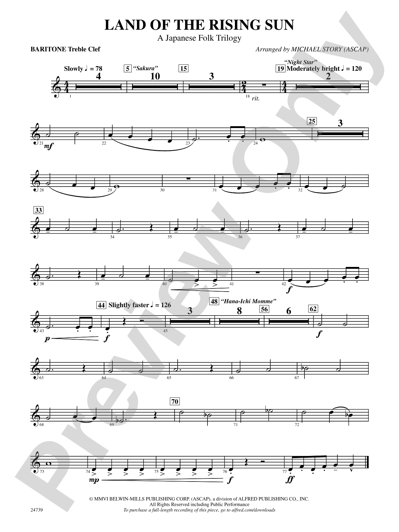 Land of the Rising Sun (A Japanese Folk Trilogy): Baritone T.C.