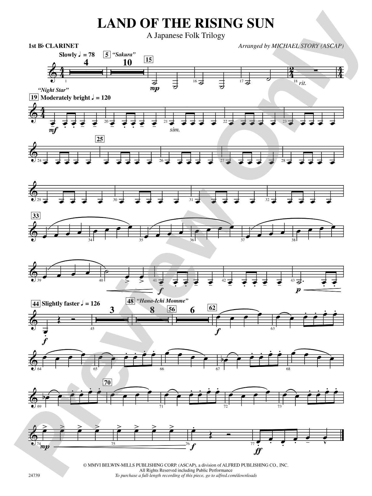 Land of the Rising Sun (A Japanese Folk Trilogy): 1st B-flat Clarinet