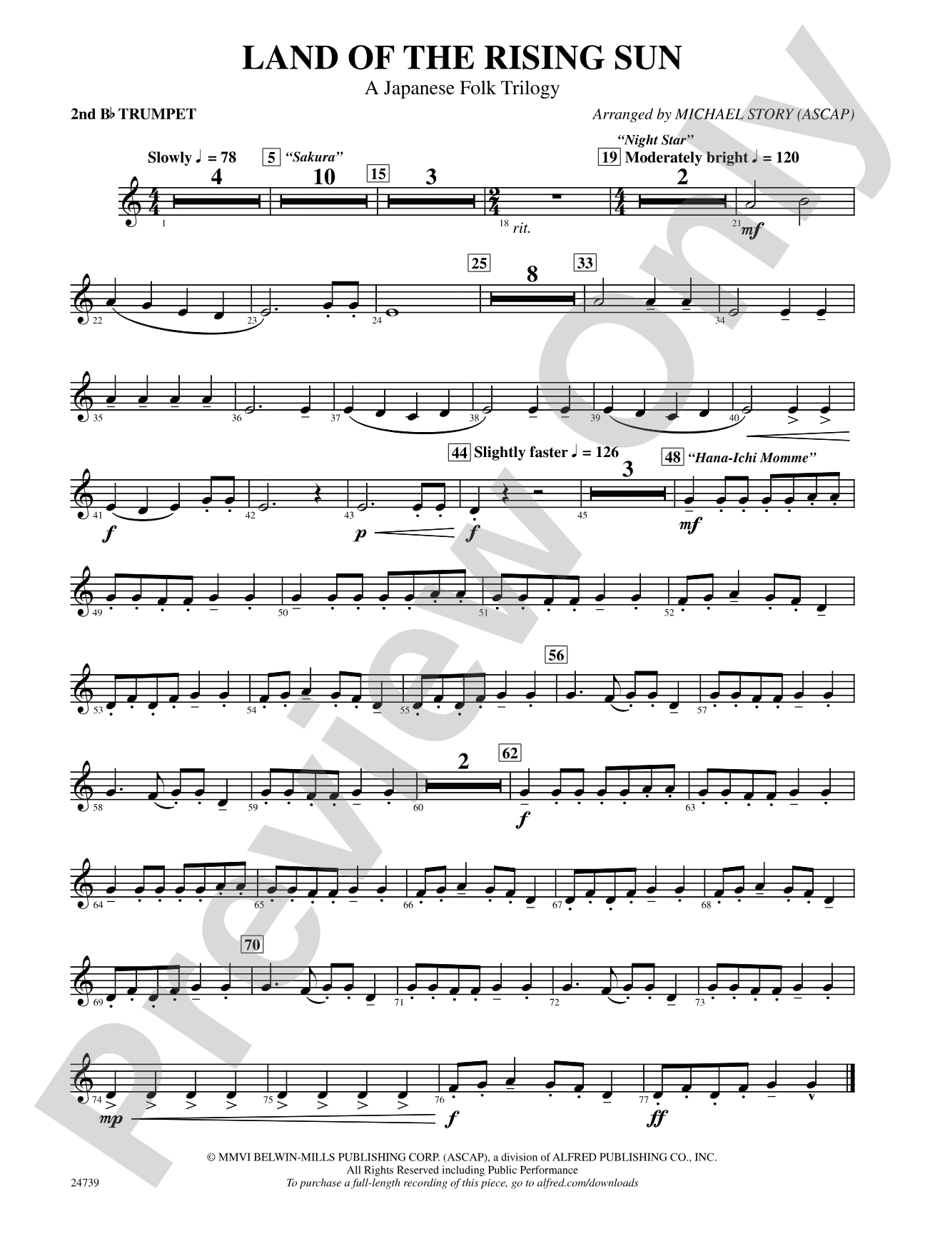 Land of the Rising Sun (A Japanese Folk Trilogy): 2nd B-flat Trumpet