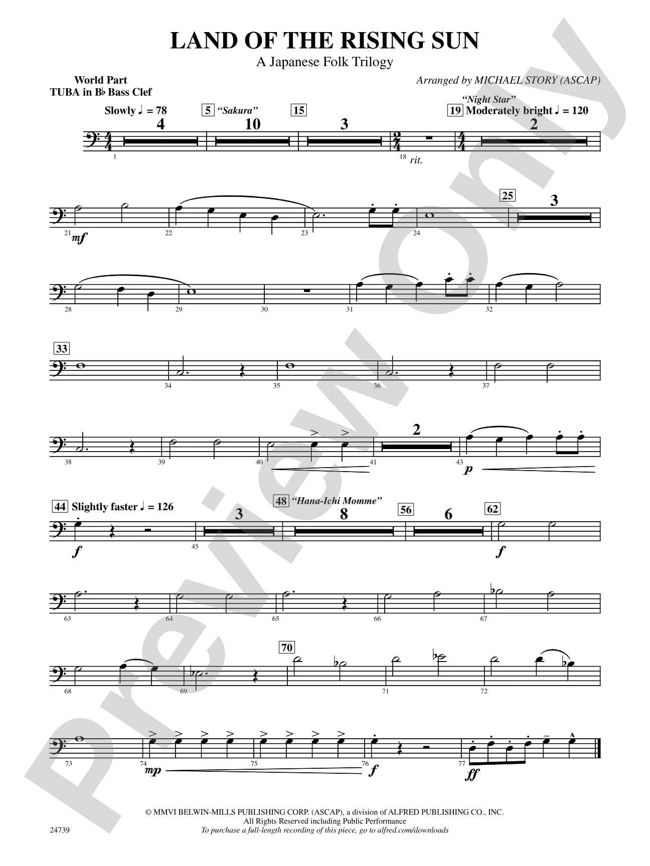 Land of the Rising Sun (A Japanese Folk Trilogy): (wp) B-flat Tuba B.C.