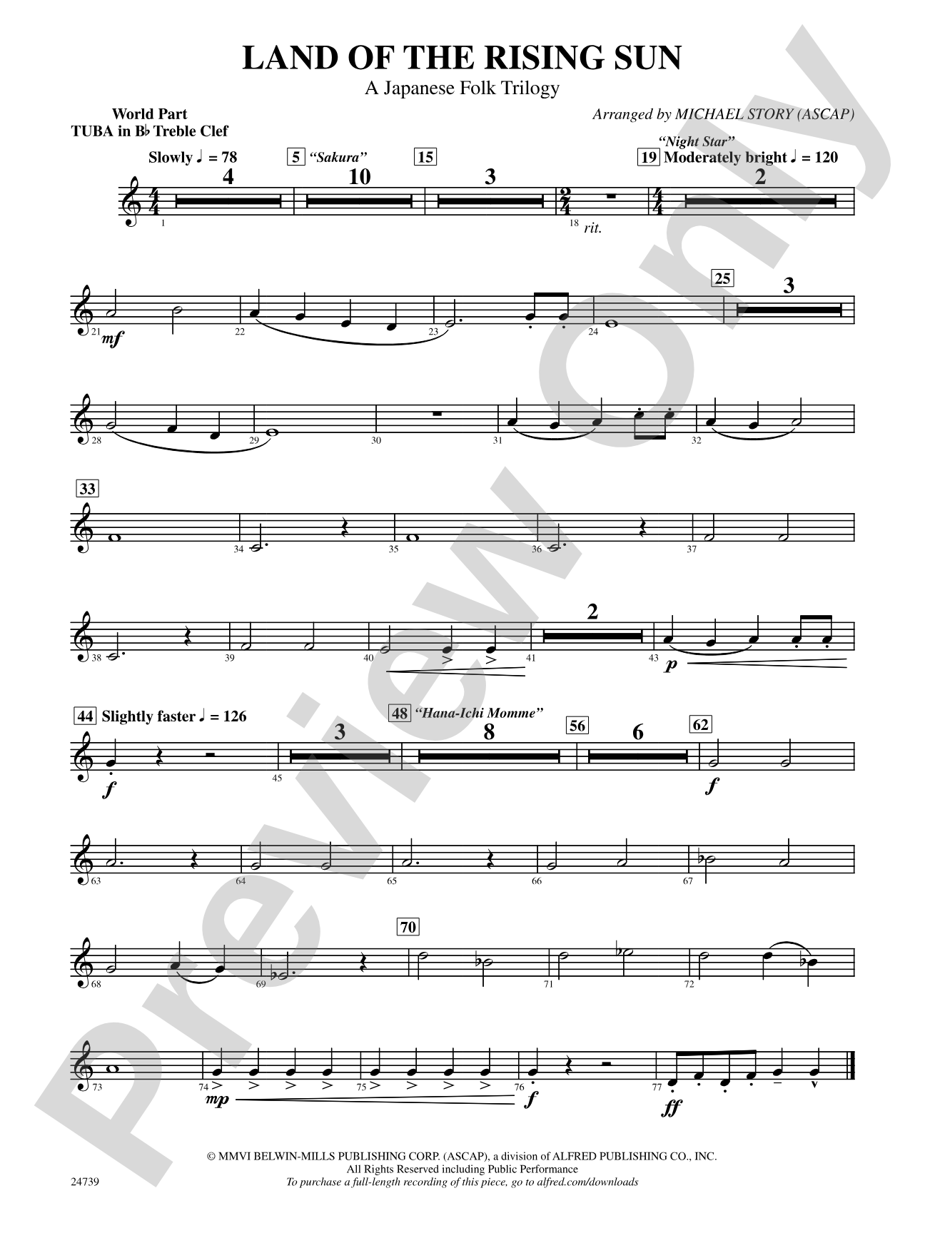 Land of the Rising Sun (A Japanese Folk Trilogy): (wp) B-flat Tuba T.C.