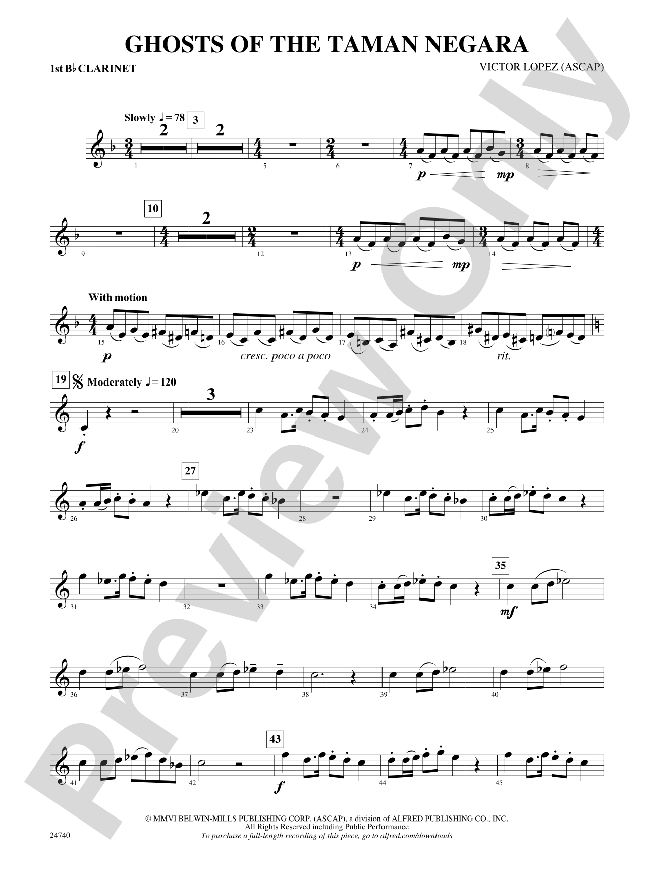Ghosts of the Taman Negara: 1st B-flat Clarinet