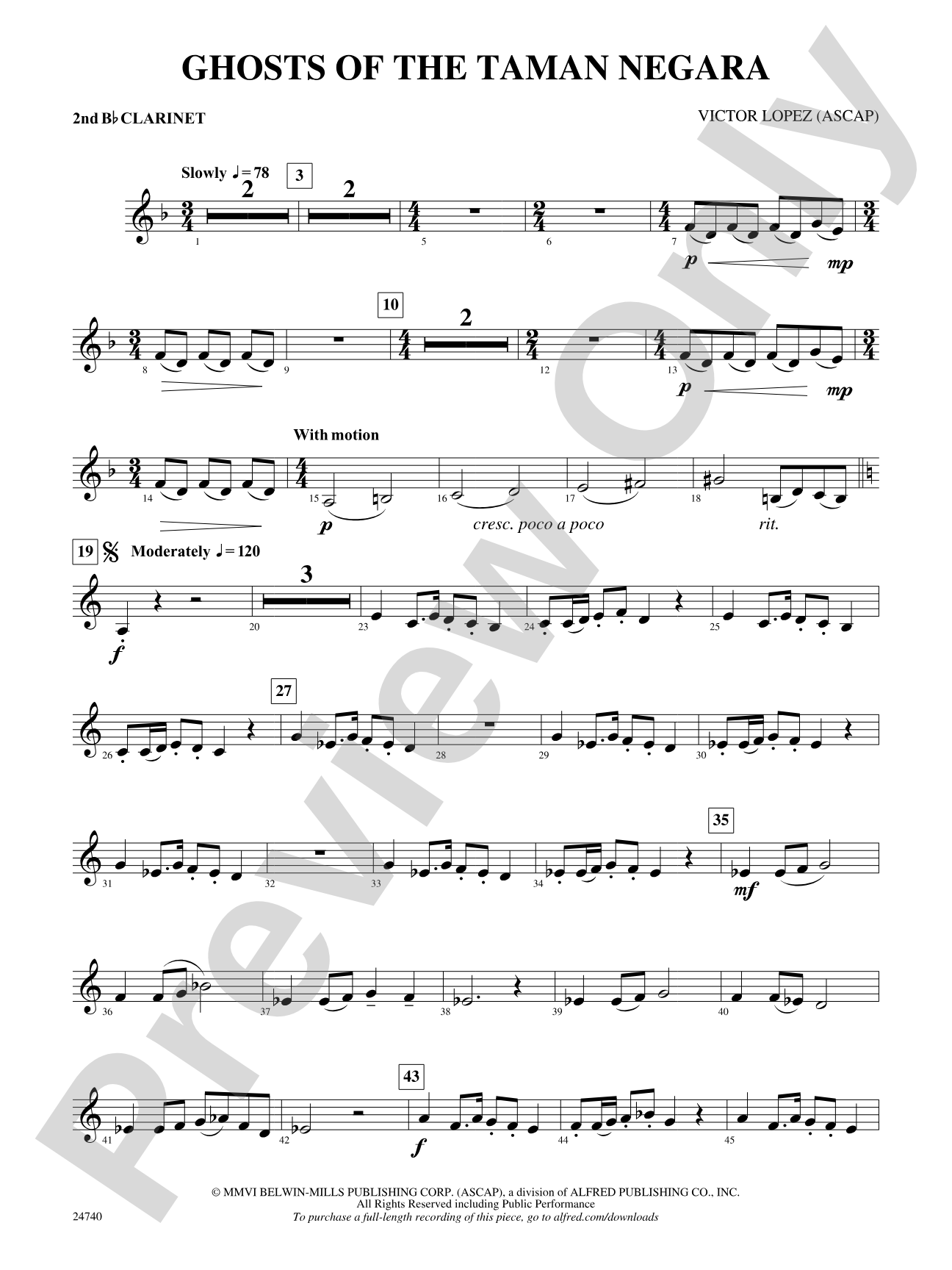 Ghosts of the Taman Negara: 2nd B-flat Clarinet