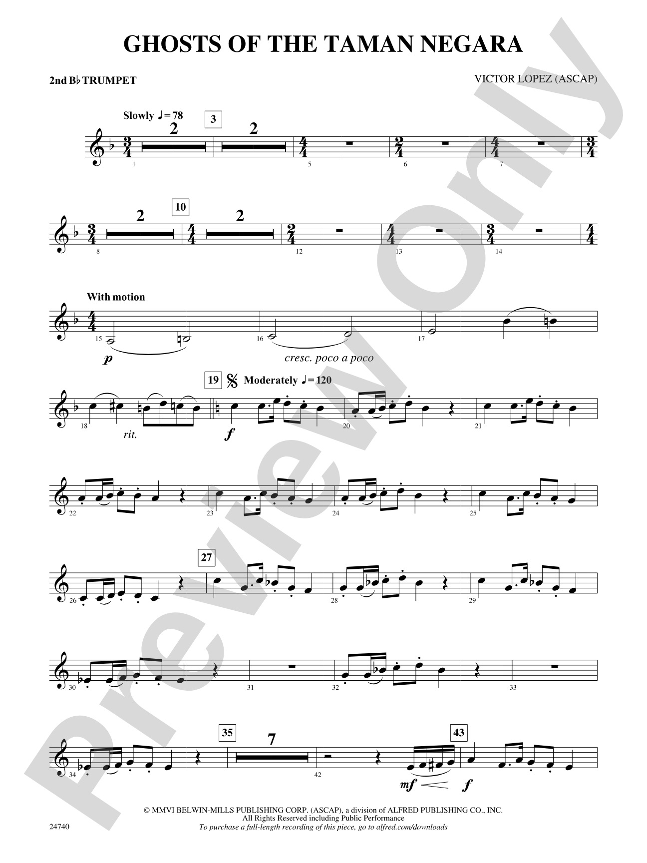 Ghosts of the Taman Negara: 2nd B-flat Trumpet