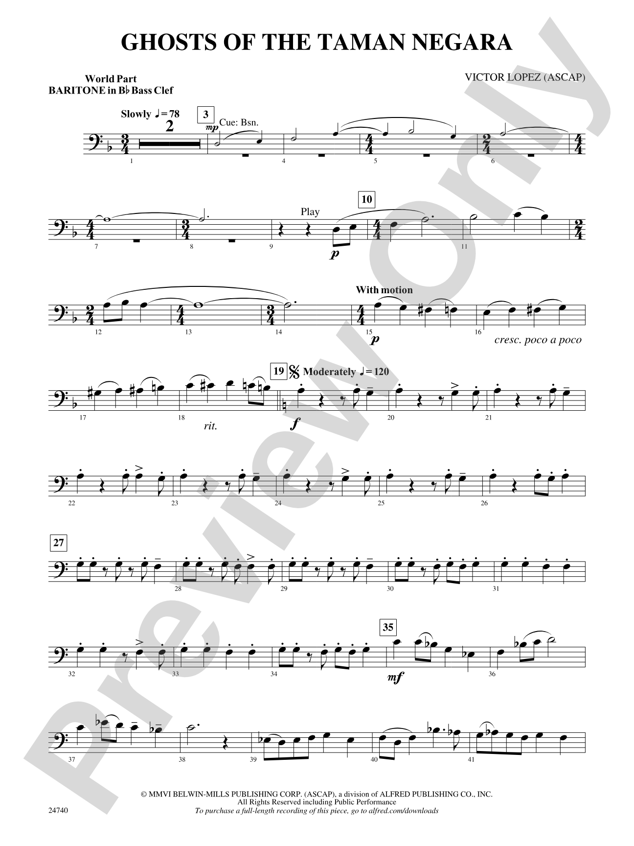 Ghosts of the Taman Negara: (wp) Bb Baritone B.C. 1