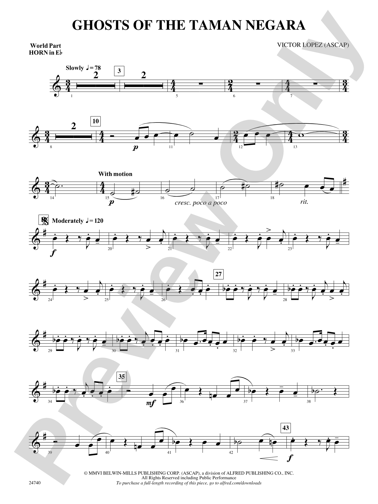 Ghosts of the Taman Negara: (wp) 1st Horn in E-flat