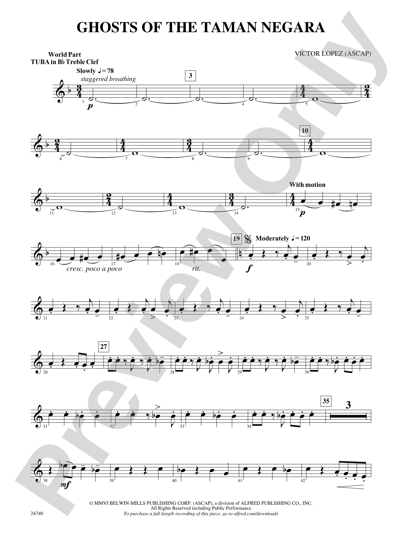 Ghosts of the Taman Negara: (wp) B-flat Tuba T.C.