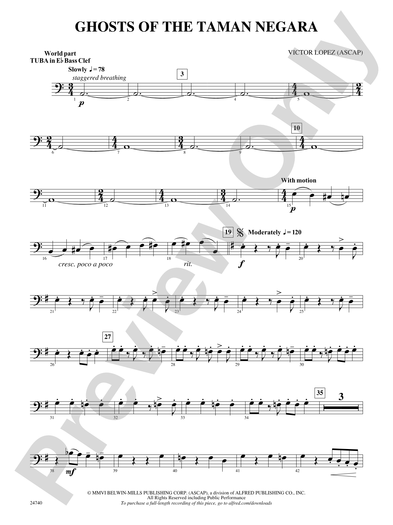 Ghosts of the Taman Negara: (wp) E-flat Tuba B.C.