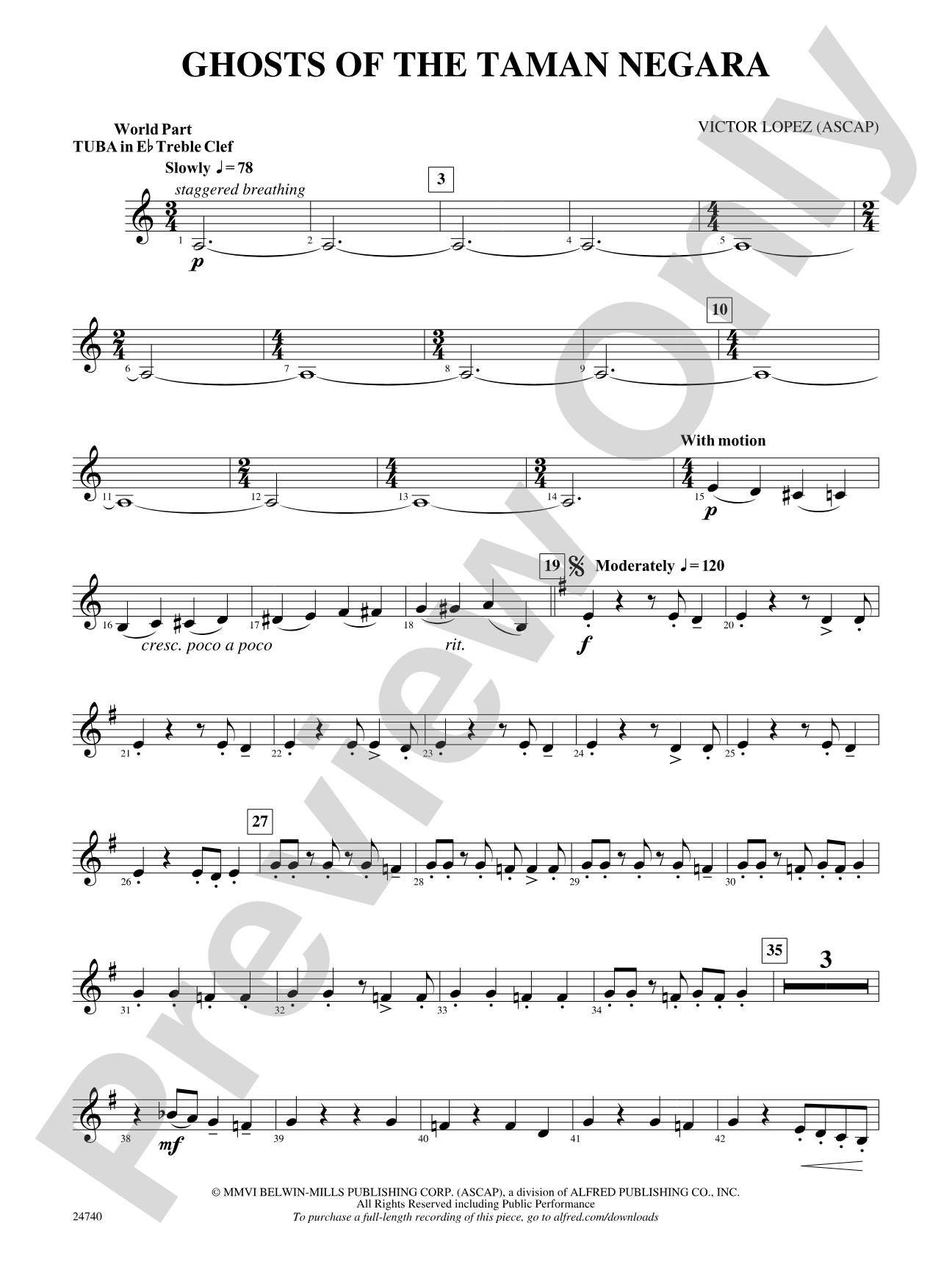 Ghosts of the Taman Negara: (wp) E-flat Tuba T.C.