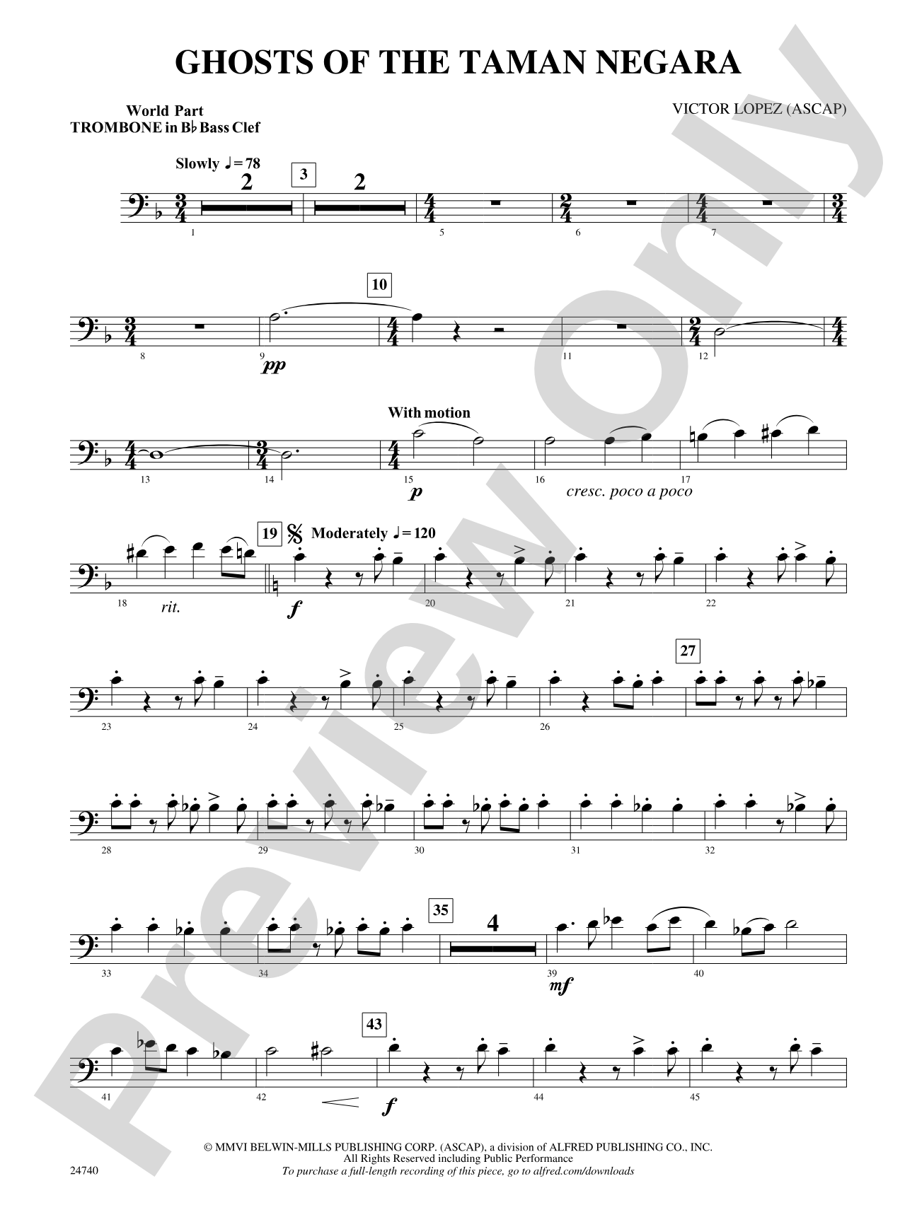 Ghosts of the Taman Negara: (wp) 1st B-flat Trombone B.C.