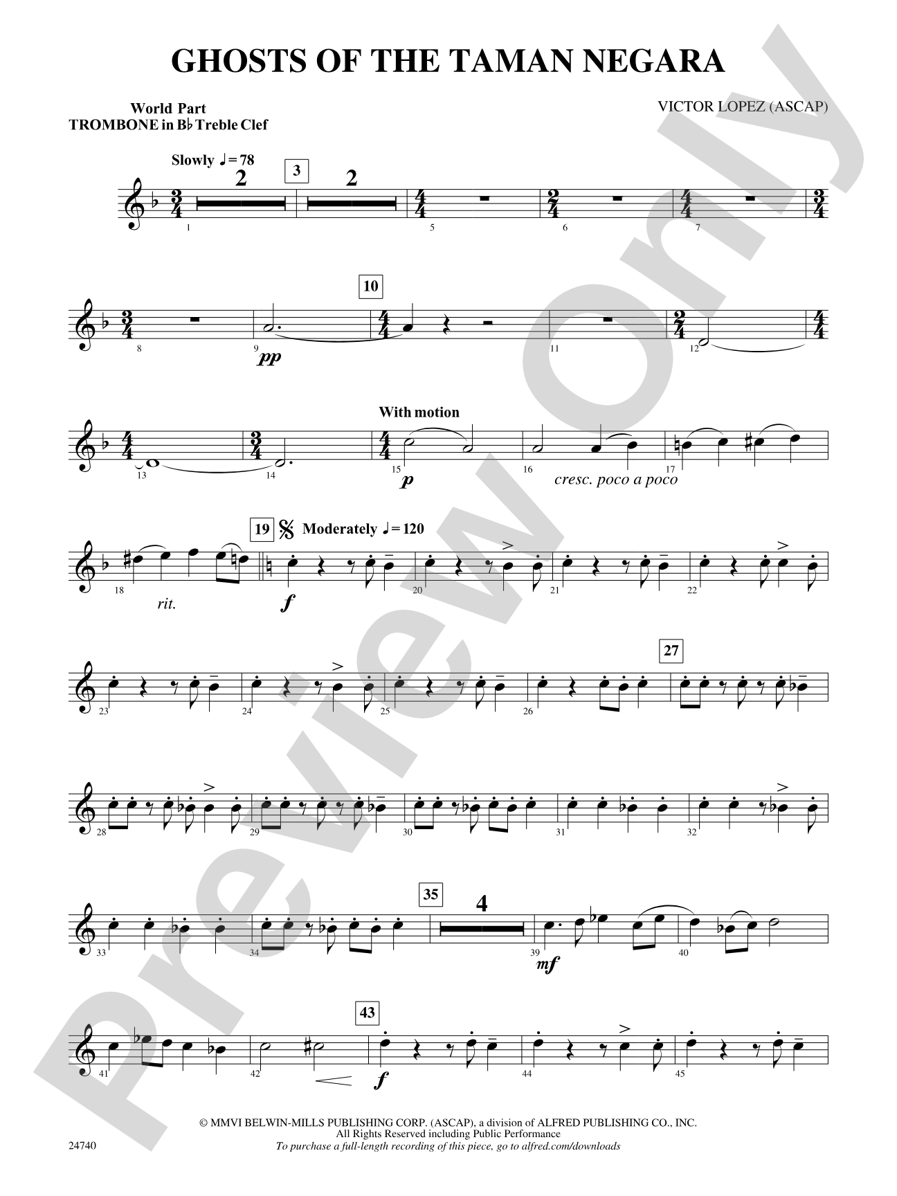 Ghosts of the Taman Negara: (wp) 1st B-flat Trombone T.C.