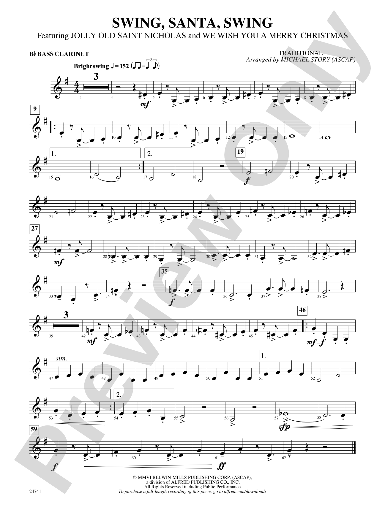 Swing, Santa, Swing: B-flat Bass Clarinet