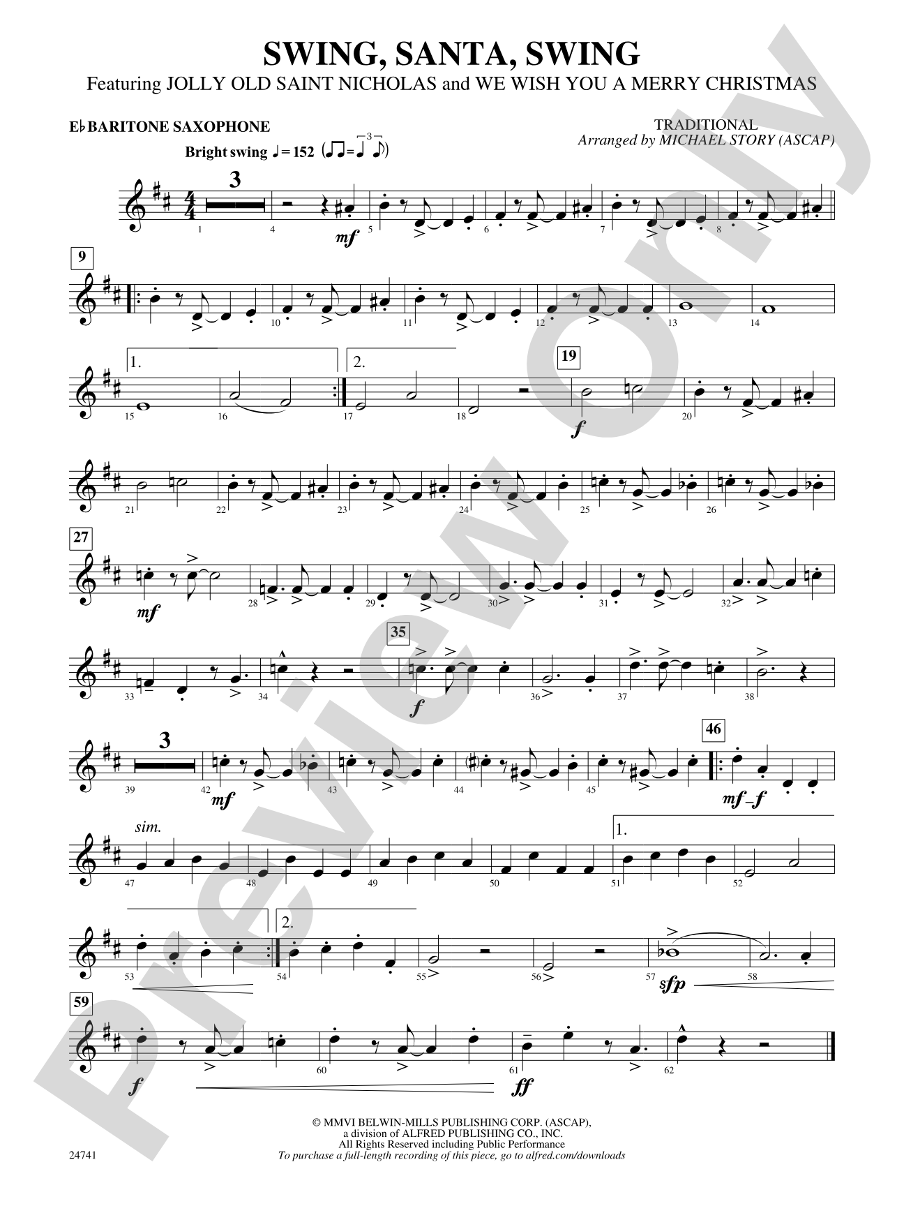 Swing, Santa, Swing: E-flat Baritone Saxophone