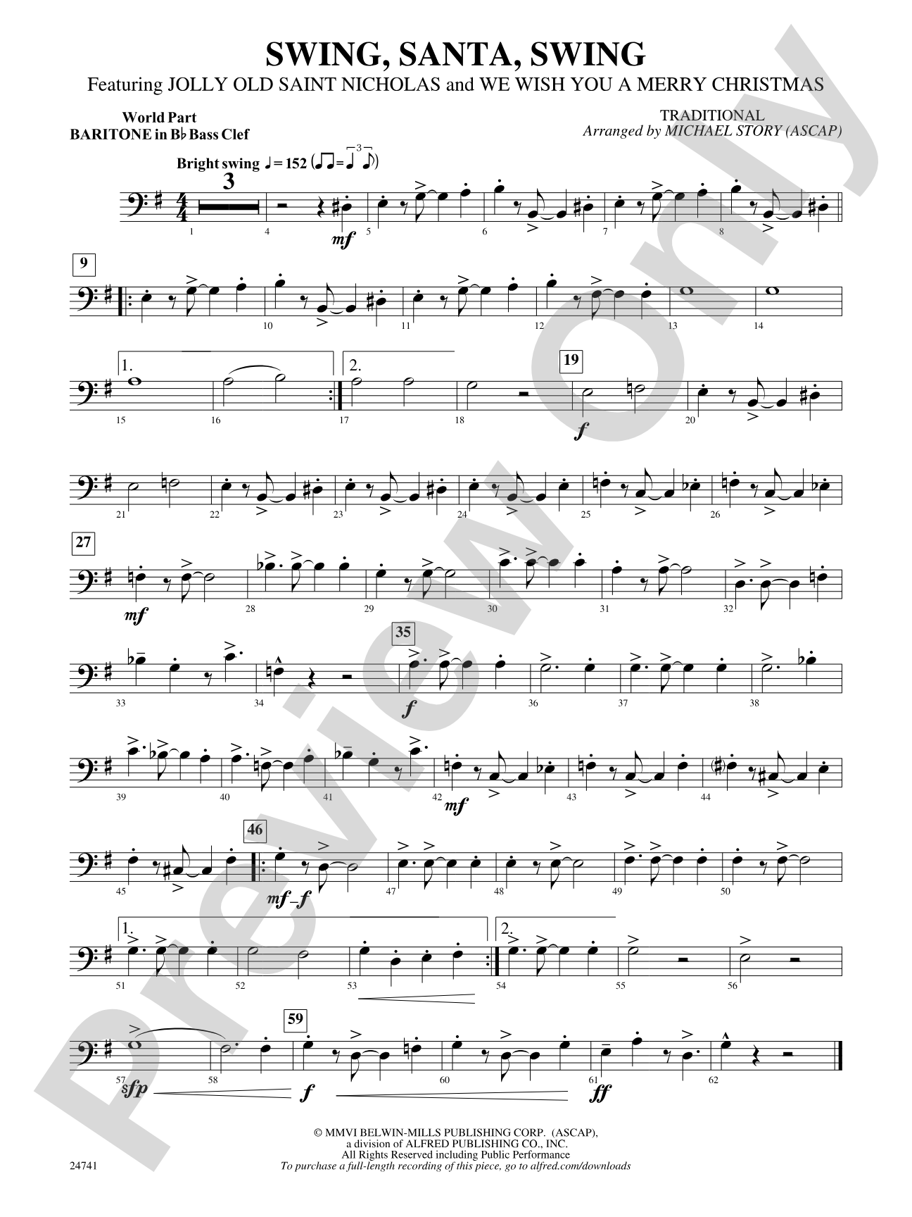 Swing, Santa, Swing: (wp) B-flat Baritone B.C.