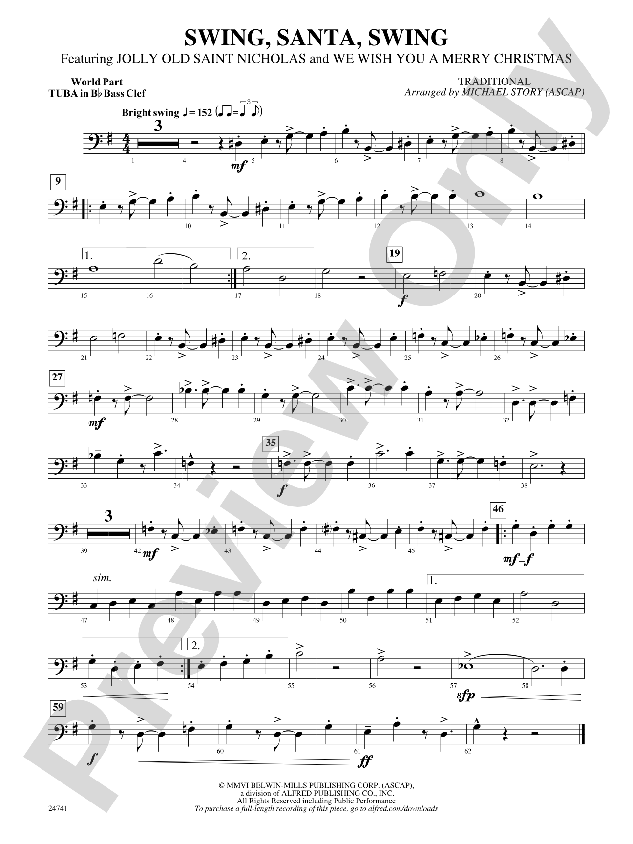 Swing, Santa, Swing: (wp) B-flat Tuba B.C.
