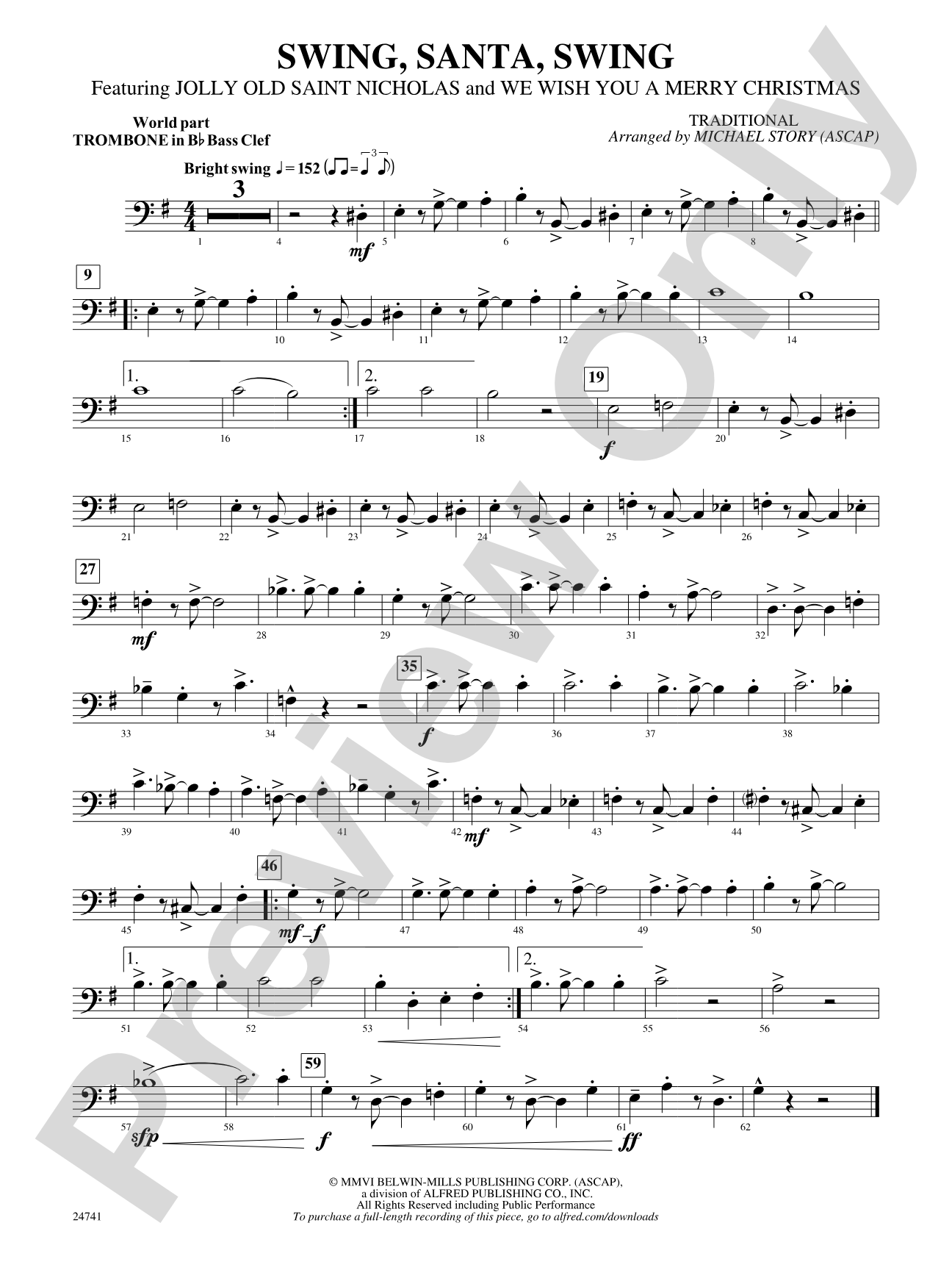 Swing, Santa, Swing: (wp) 1st B-flat Trombone B.C.