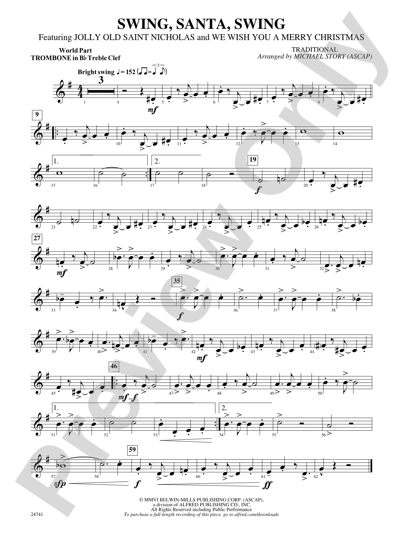 Swing, Santa, Swing: (wp) 1st B-flat Trombone T.C.