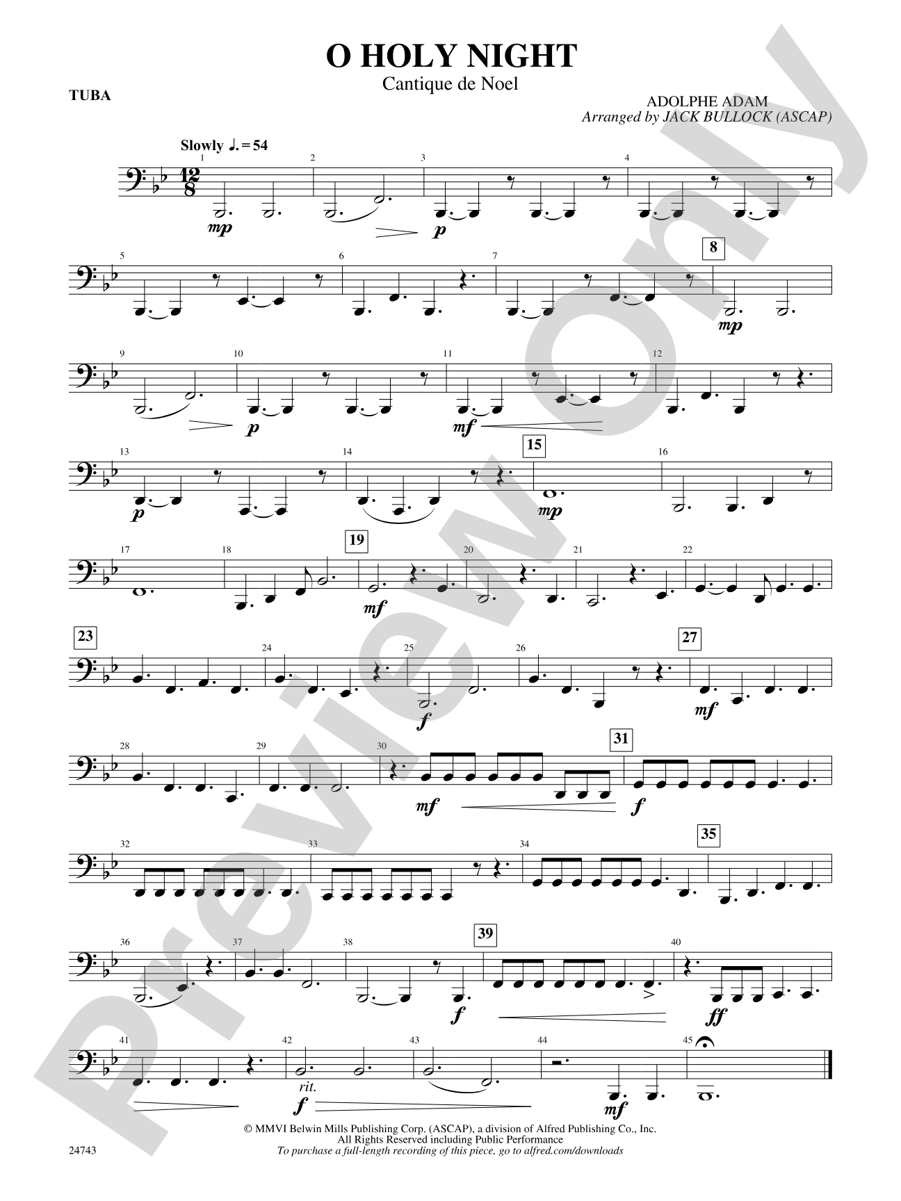 O Holy Night (Cantique de Noel): Tuba