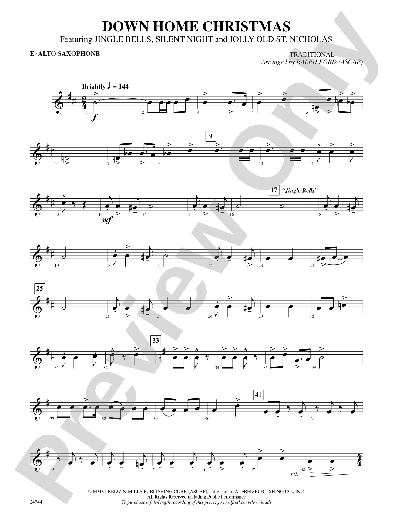 Down Home Christmas: E-flat Alto Saxophone